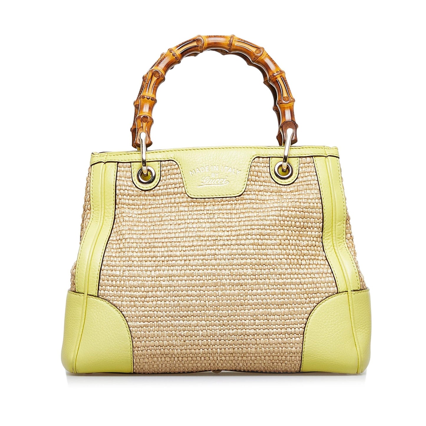Gucci Bamboo Shopper SHG-PexXRK Raffia Calf Brown Satchel Bag