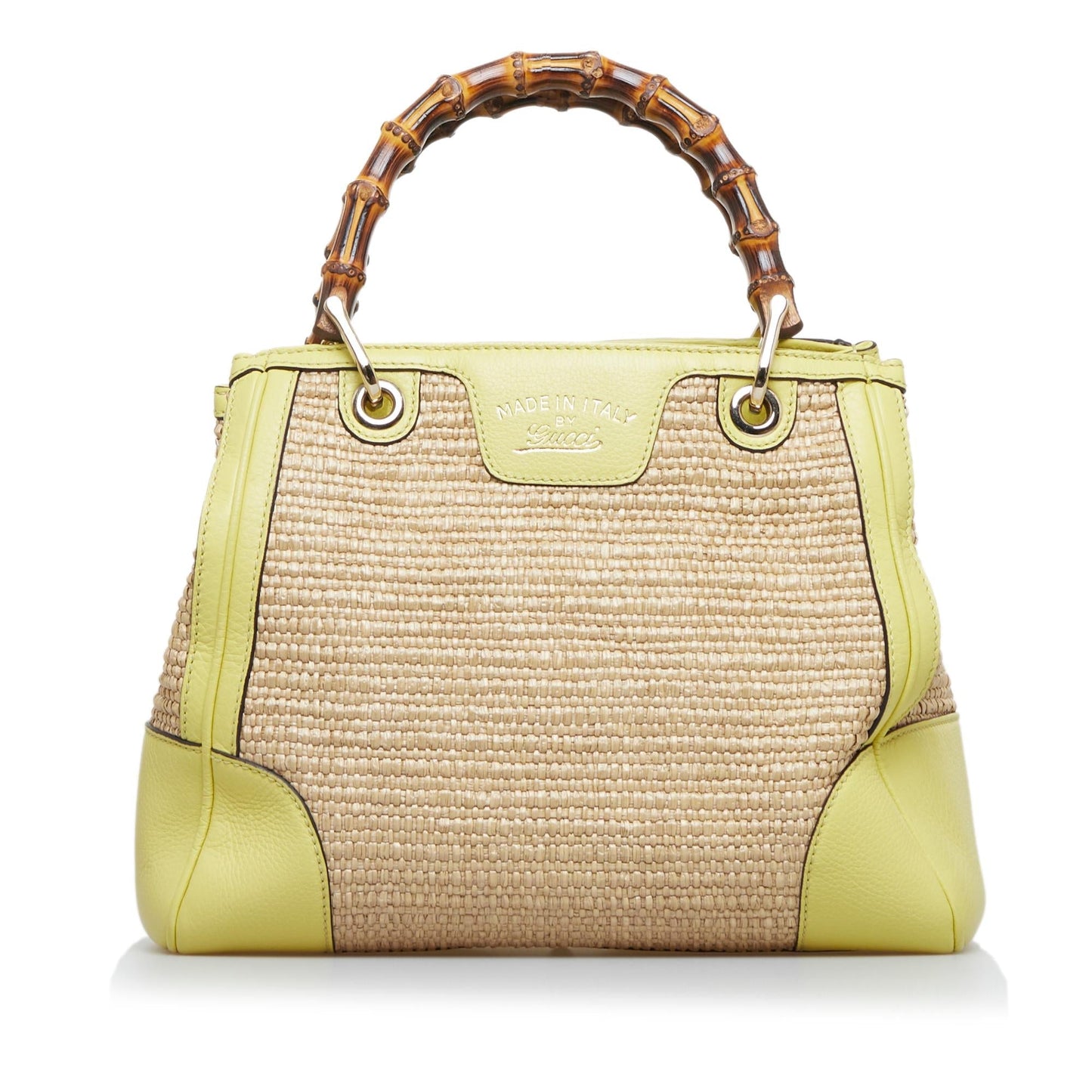 Gucci Bamboo Shopper SHG-O4uoe2 Raffia Brown Satchel Bag