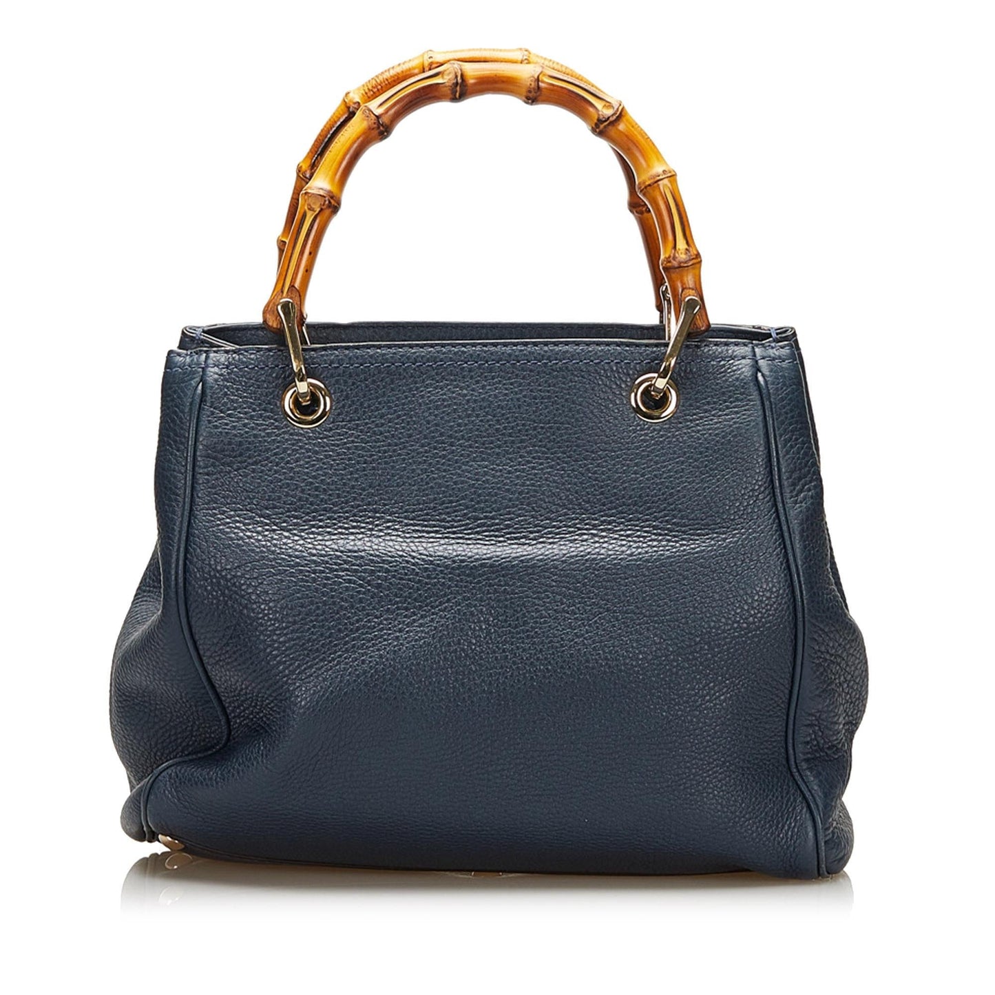 Gucci Bamboo Shopper SHG Calf Blue Satchel Bag