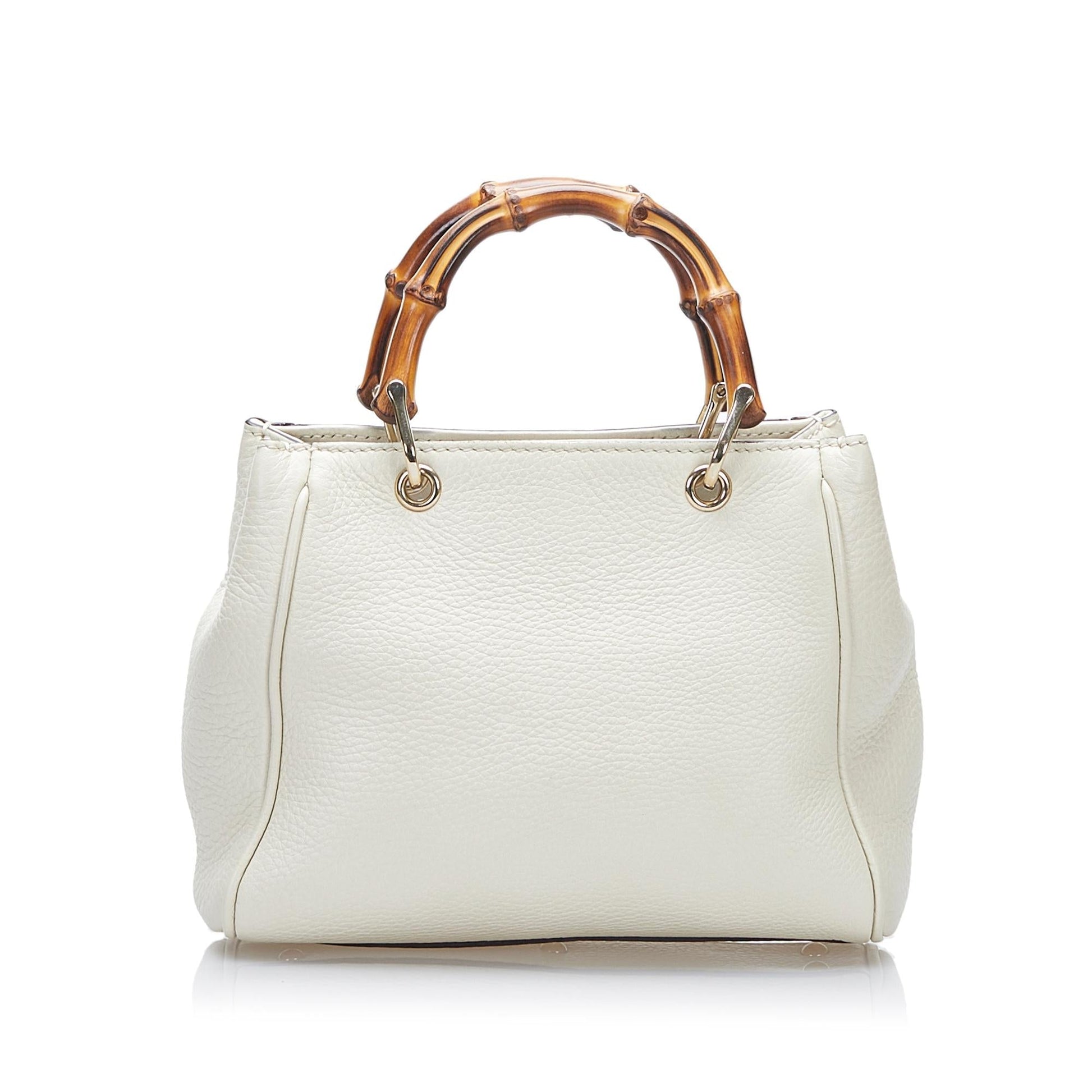 Gucci Bamboo Shopper SHG-seLJY7 Calf White Satchel Bag
