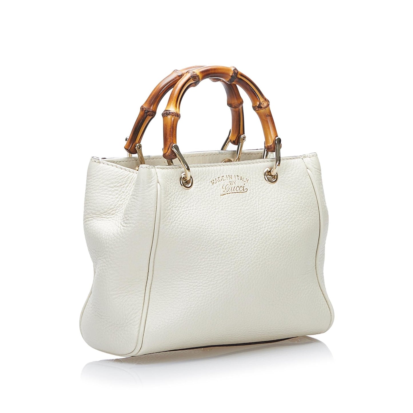 Gucci Bamboo Shopper SHG-seLJY7 Calf White Satchel Bag