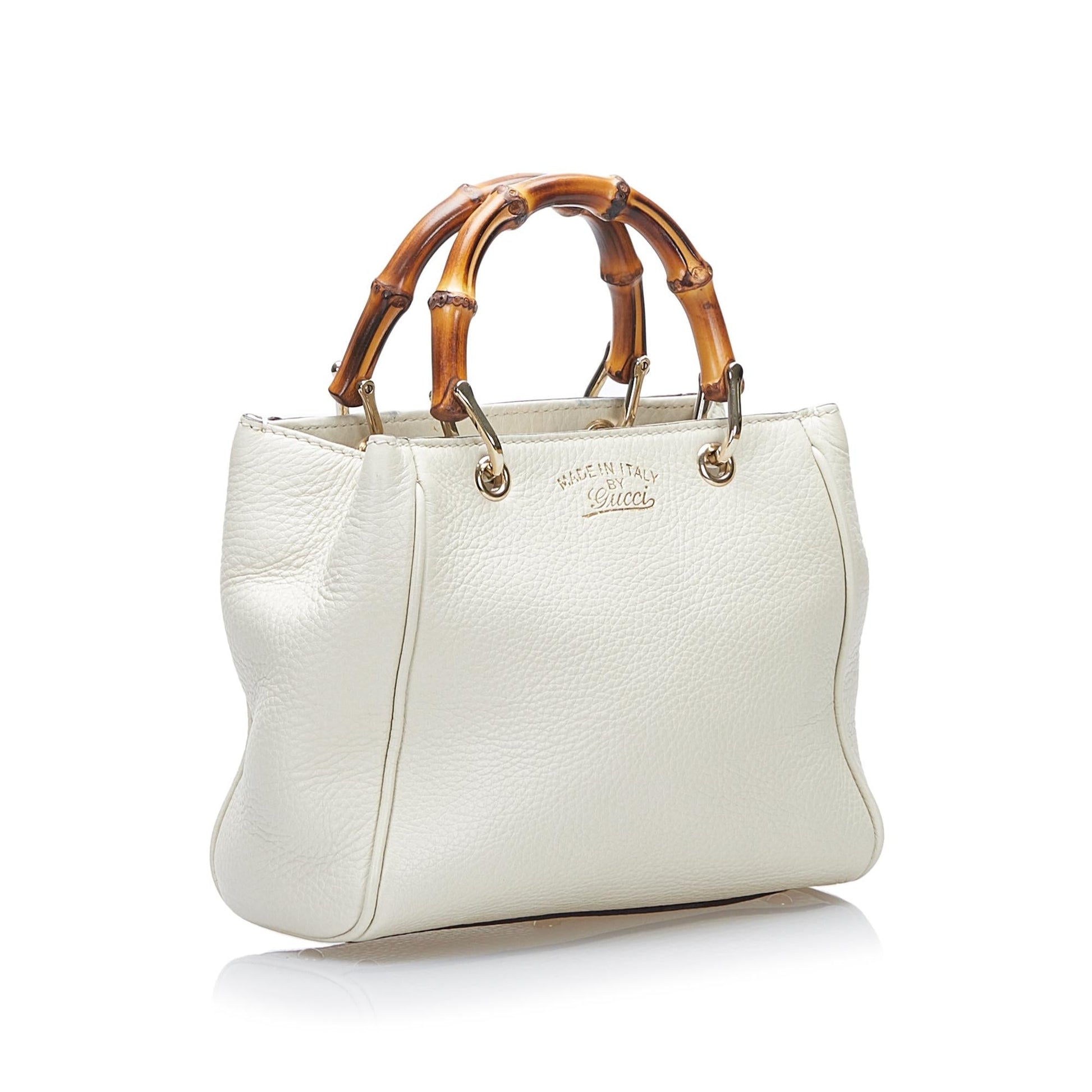 Gucci Bamboo Shopper SHG-seLJY7 Calf White Satchel Bag
