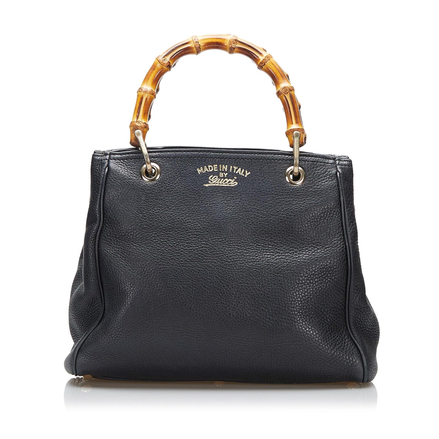 Gucci Bamboo Shopper SHG- MiTw Calf Black Satchel Bag