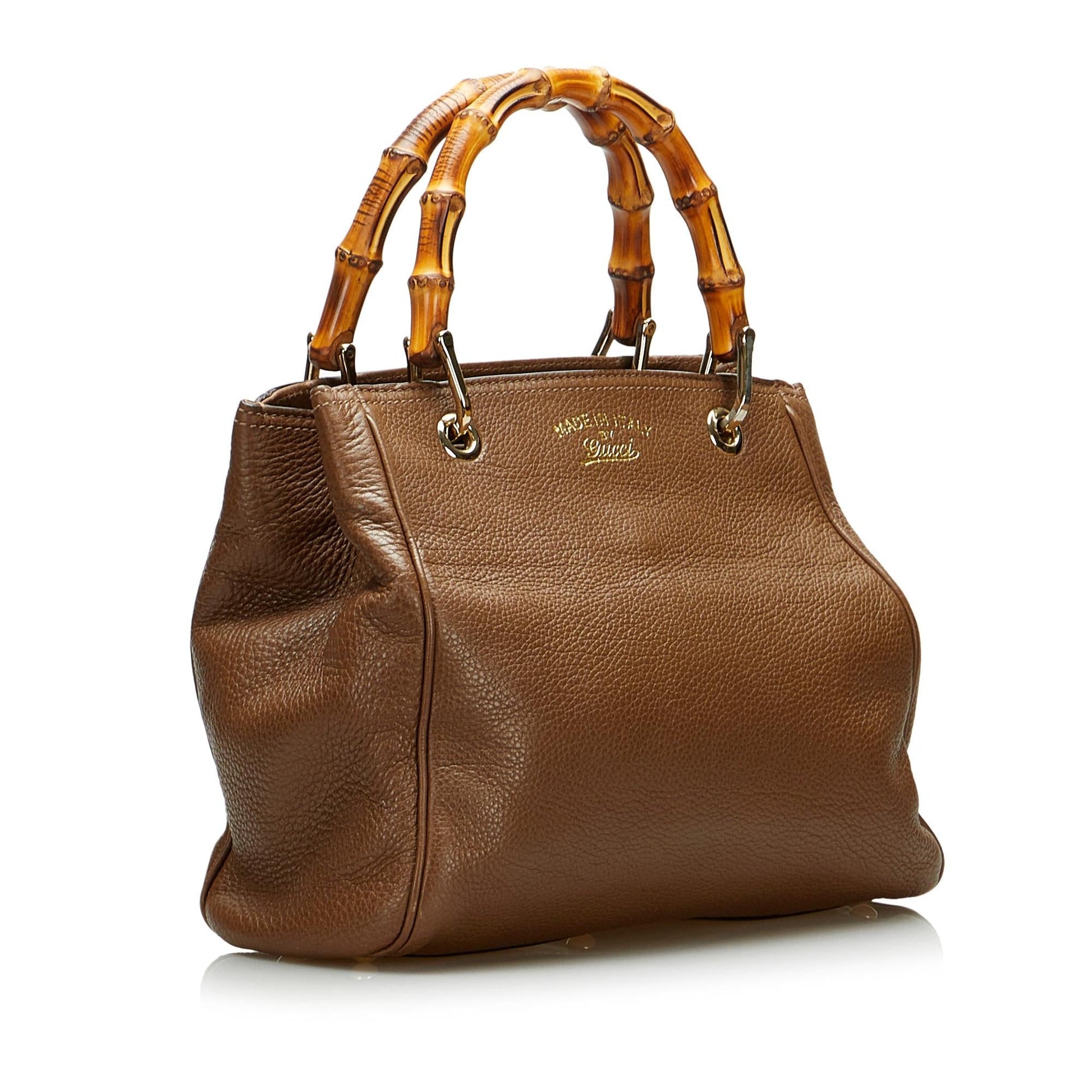 Gucci Bamboo Shopper SHG-i7yOym Calf Brown Satchel Bag