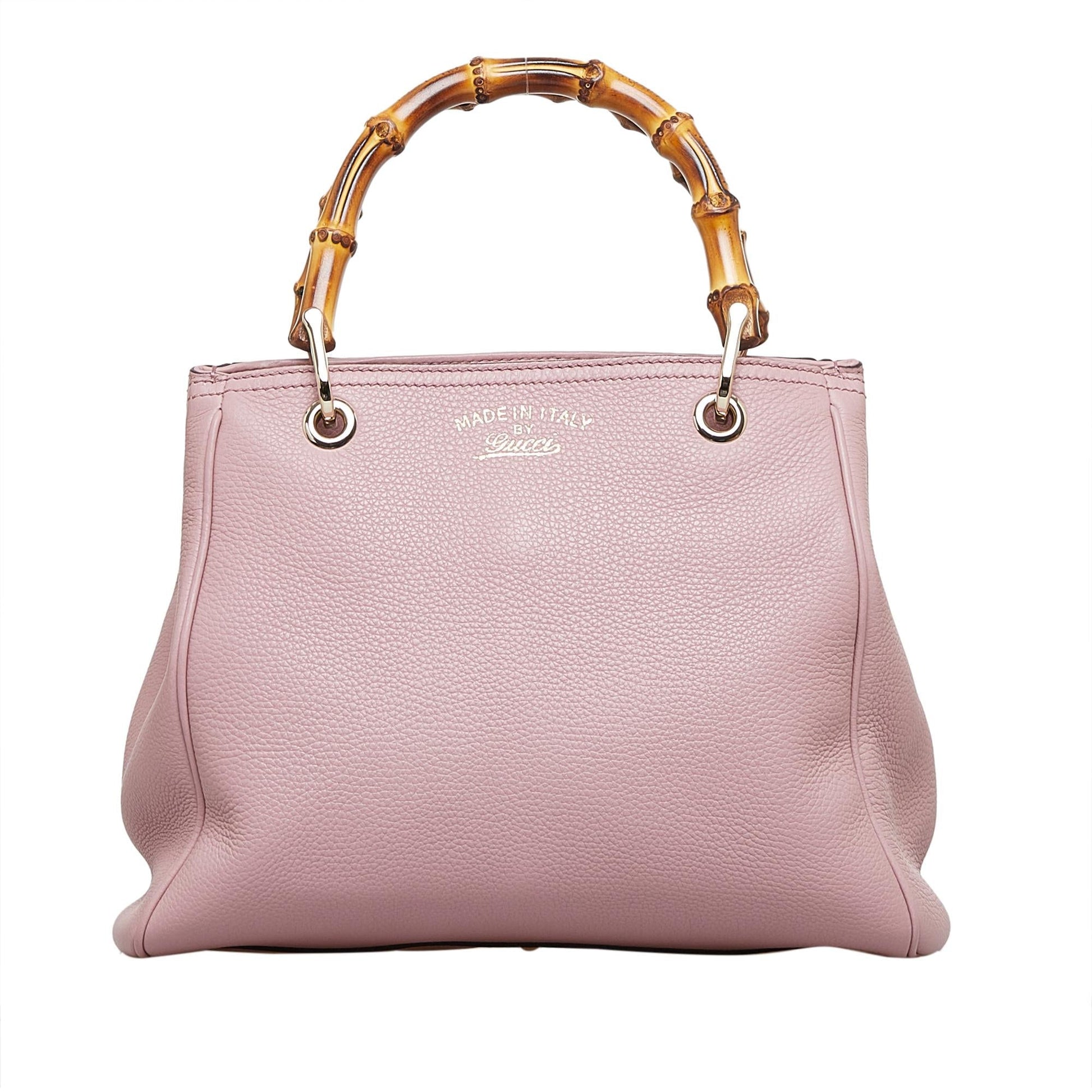Gucci Bamboo Shopper SHG-nhF1zk Calf Pink Satchel Bag
