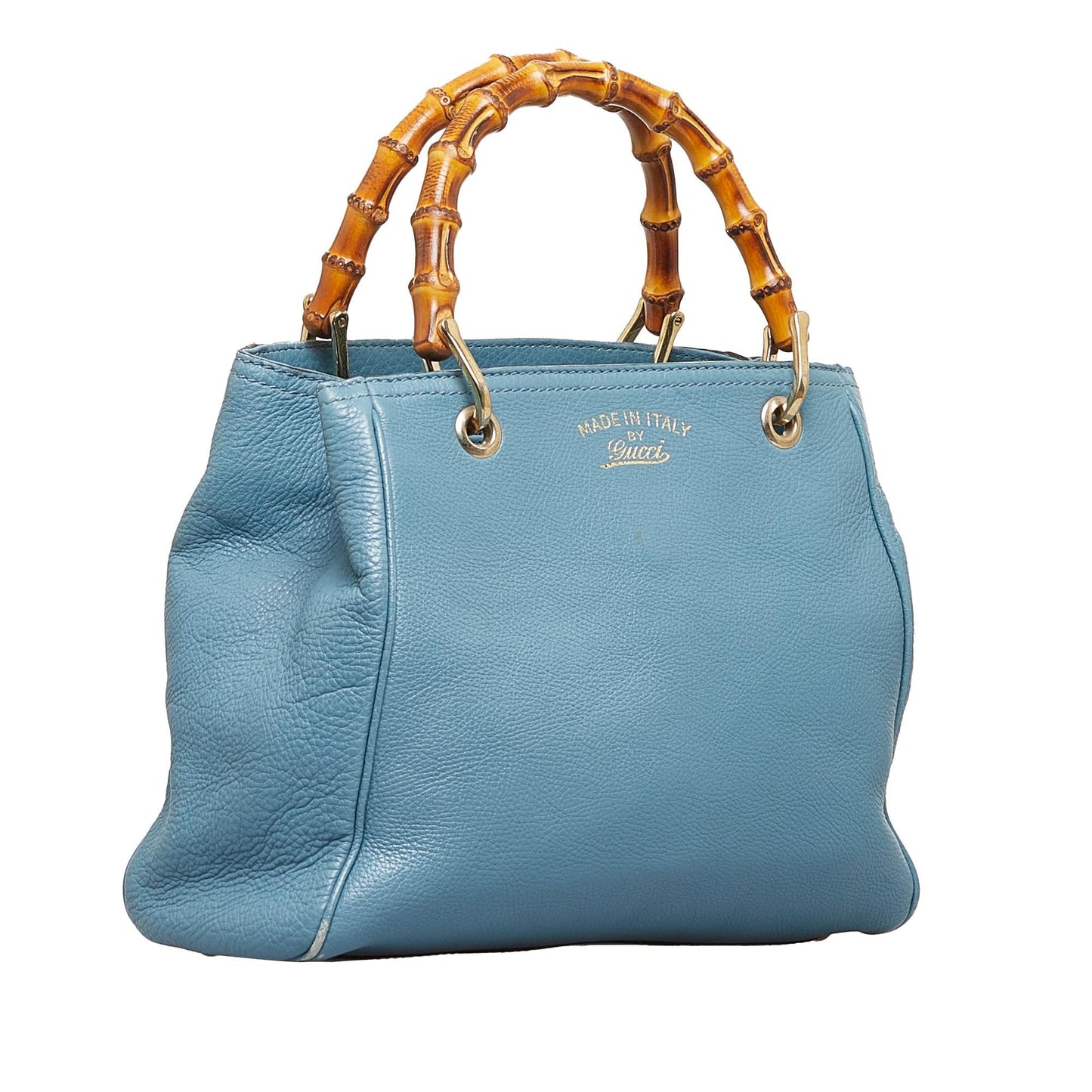 Gucci Bamboo Shopper SHG-3WFsV0 Calf Blue Satchel Bag