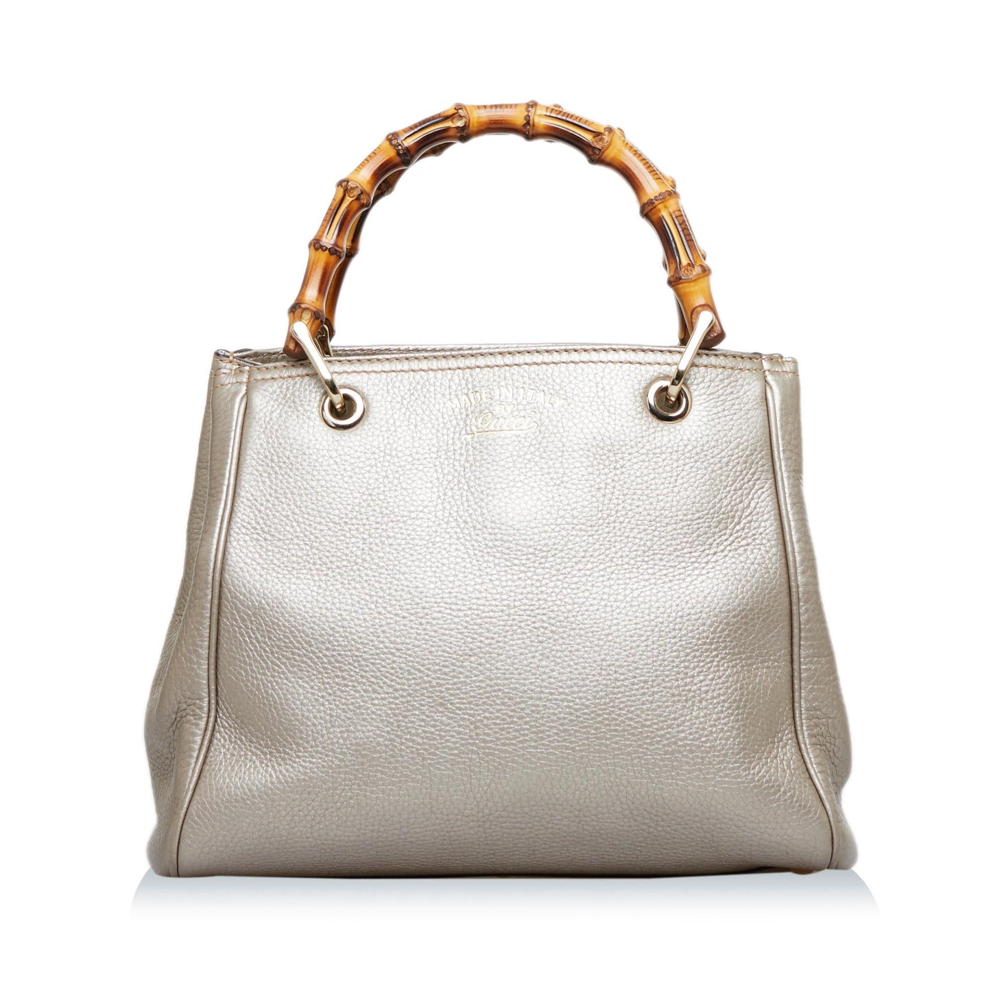 Gucci Bamboo Shopper SHG-QtZrnx Calf Gold Satchel Bag