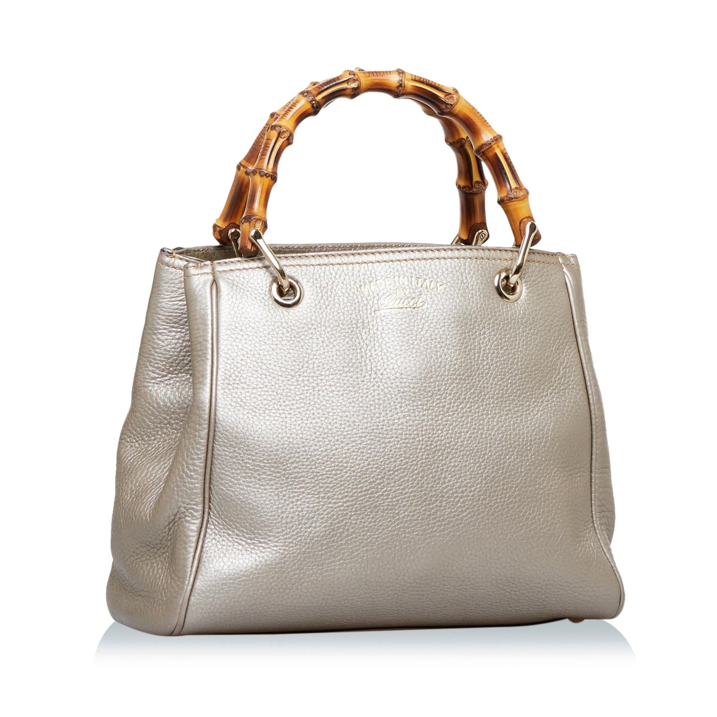 Gucci Bamboo Shopper SHG-QtZrnx Calf Gold Satchel Bag