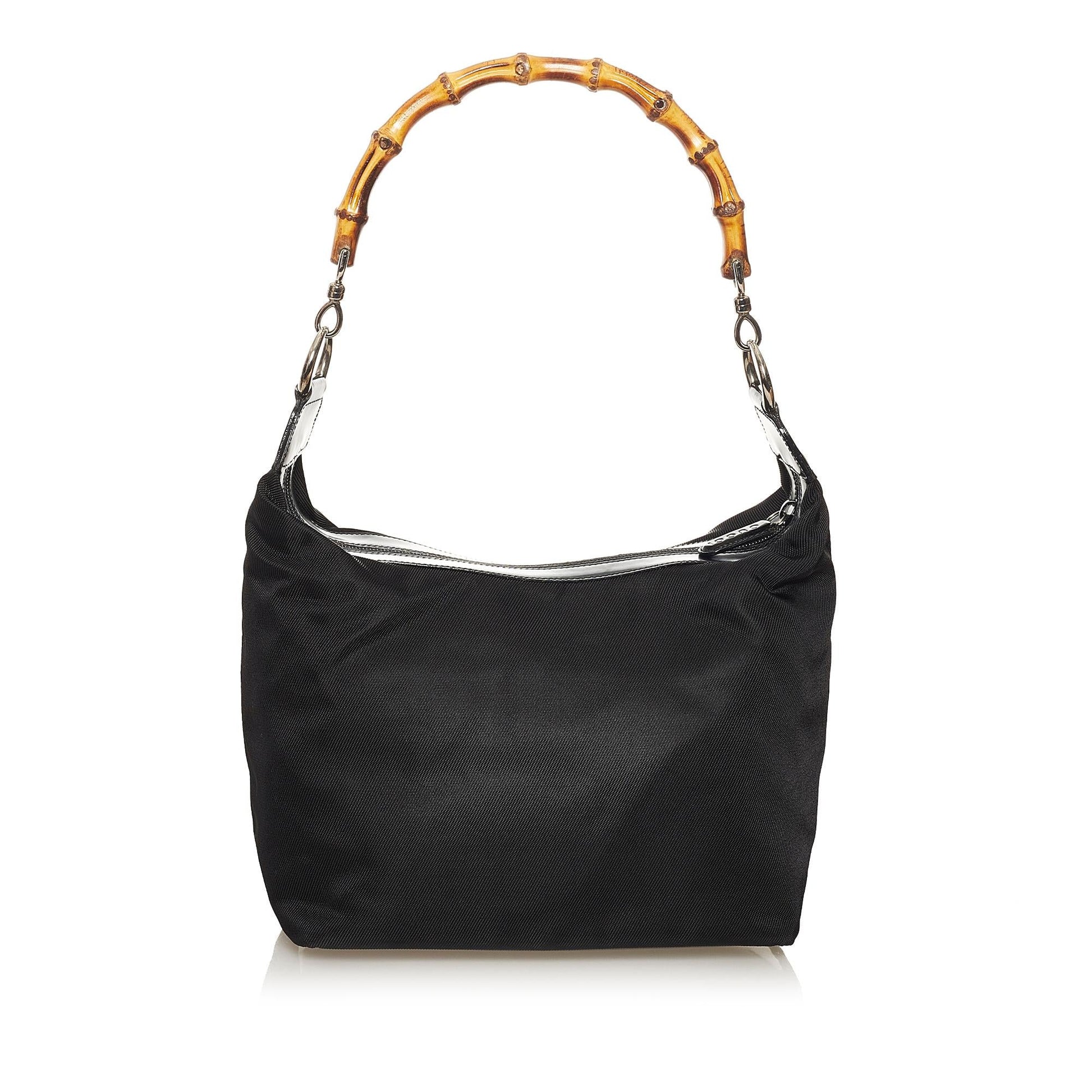 Gucci Bamboo SHG-nrinWE Canvas Black Shoulder Bag
