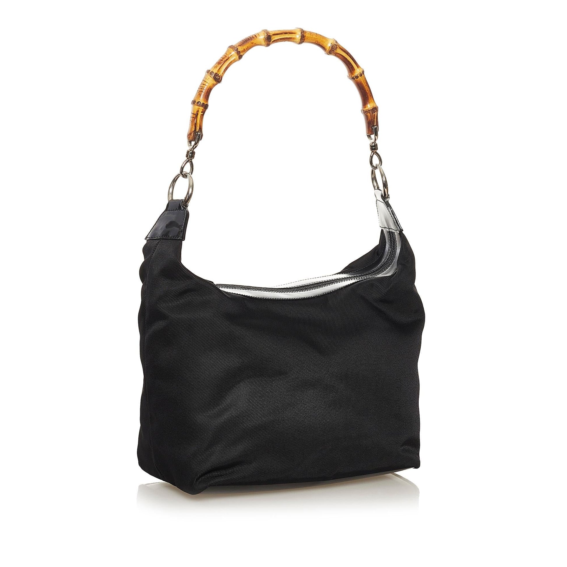 Gucci Bamboo SHG-nrinWE Canvas Black Shoulder Bag