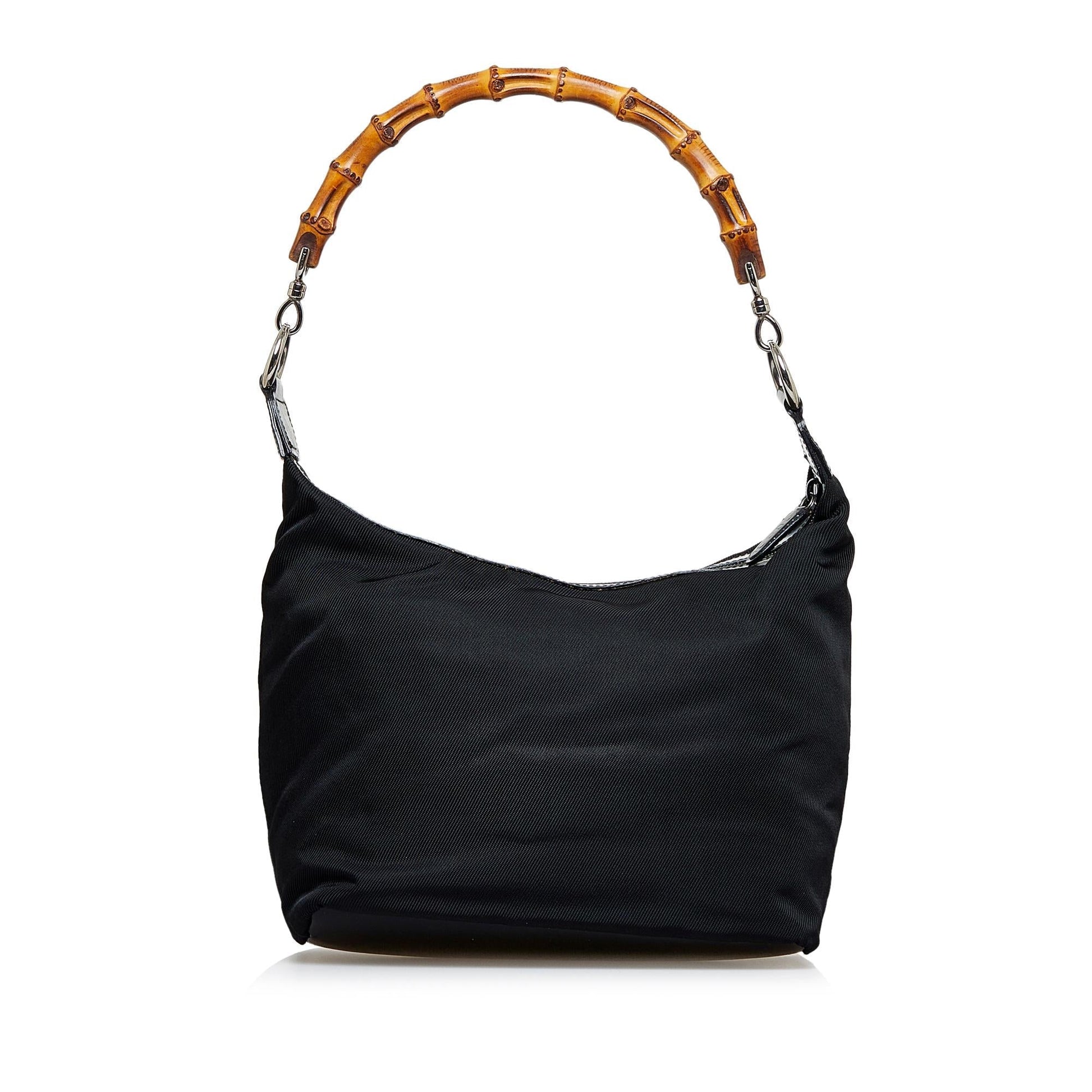 Gucci Bamboo SHG-dH0jLJ Nylon Black Shoulder Bag