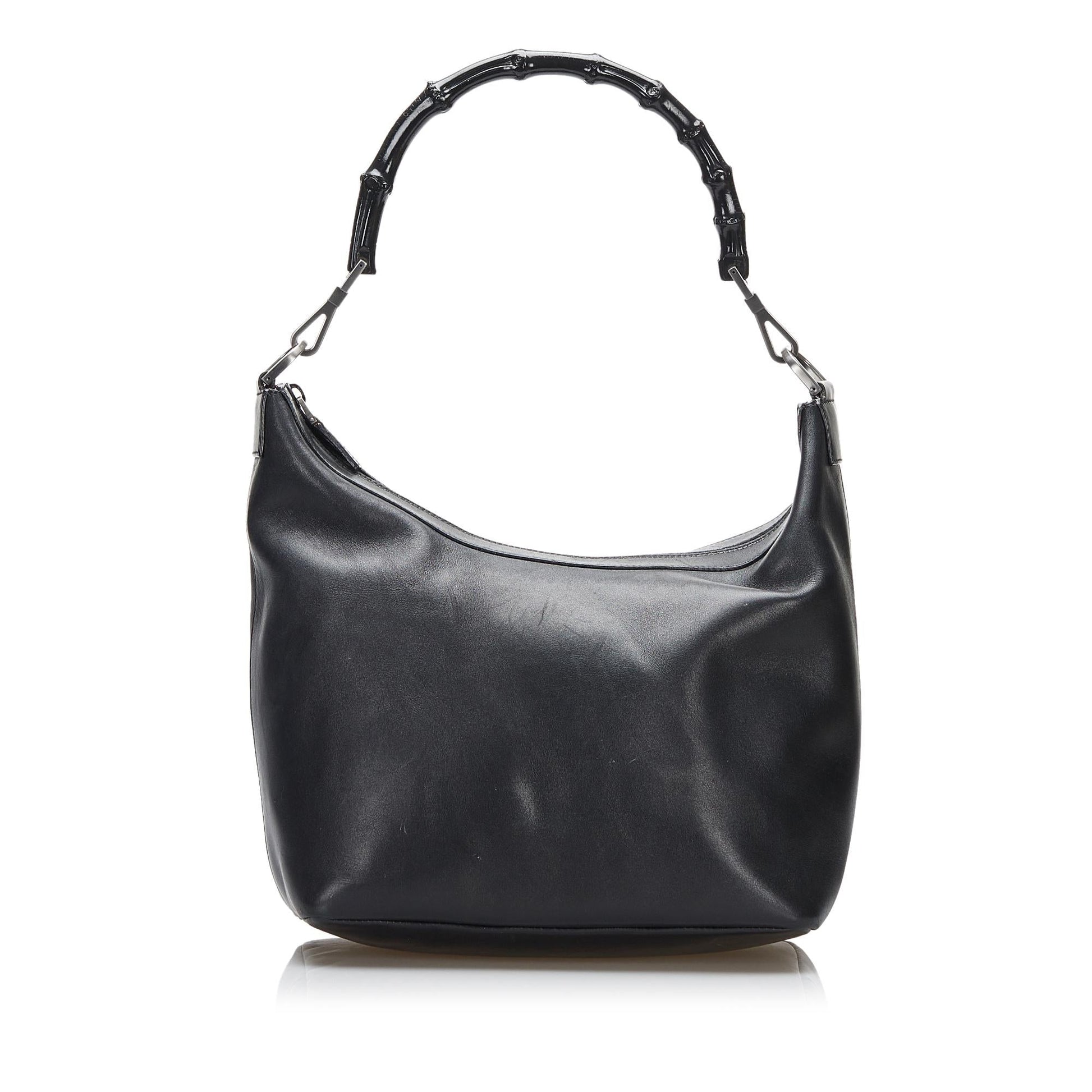 Gucci Bamboo SHG-o4NqKL Calf Black Shoulder Bag