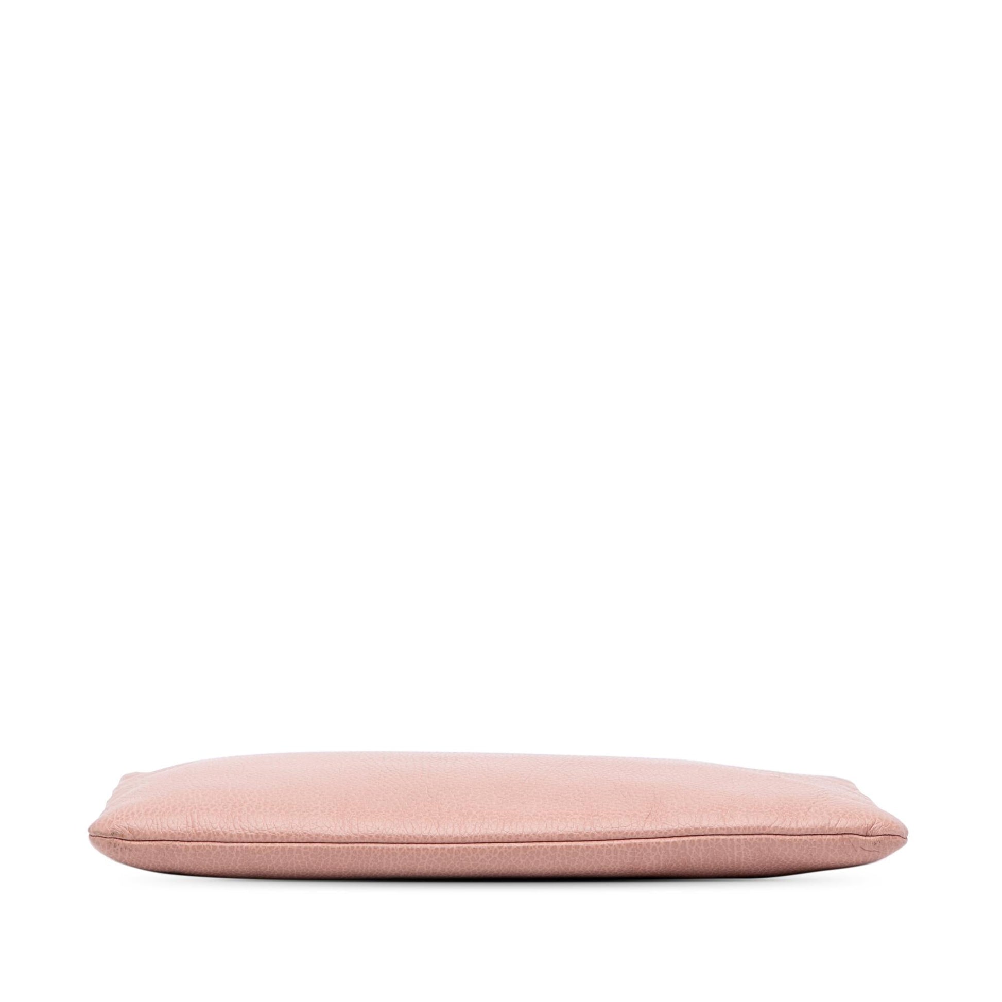 Gucci Bamboo Tassel Leather Calf Pink Clutch Bag