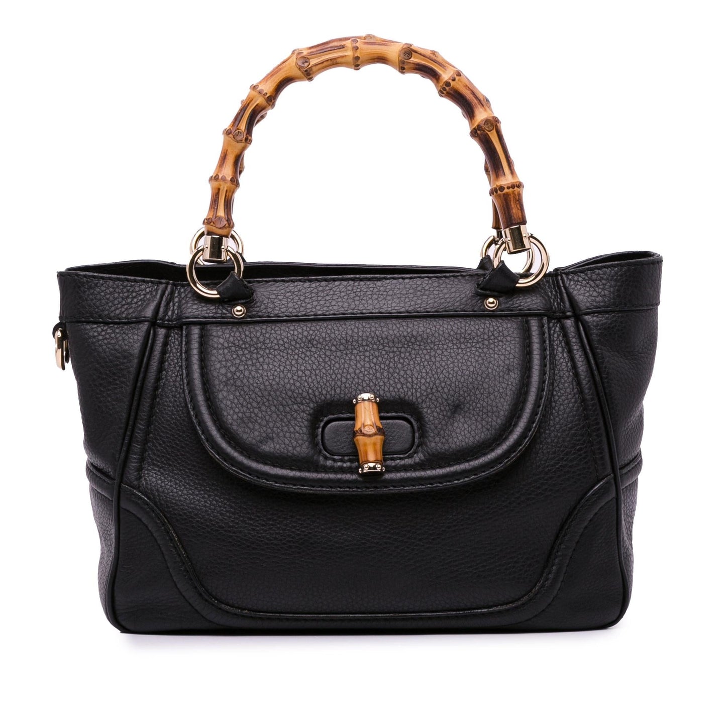 Gucci Bamboo Tassel SHG-7lSzMQ Calf Black Tote Bag