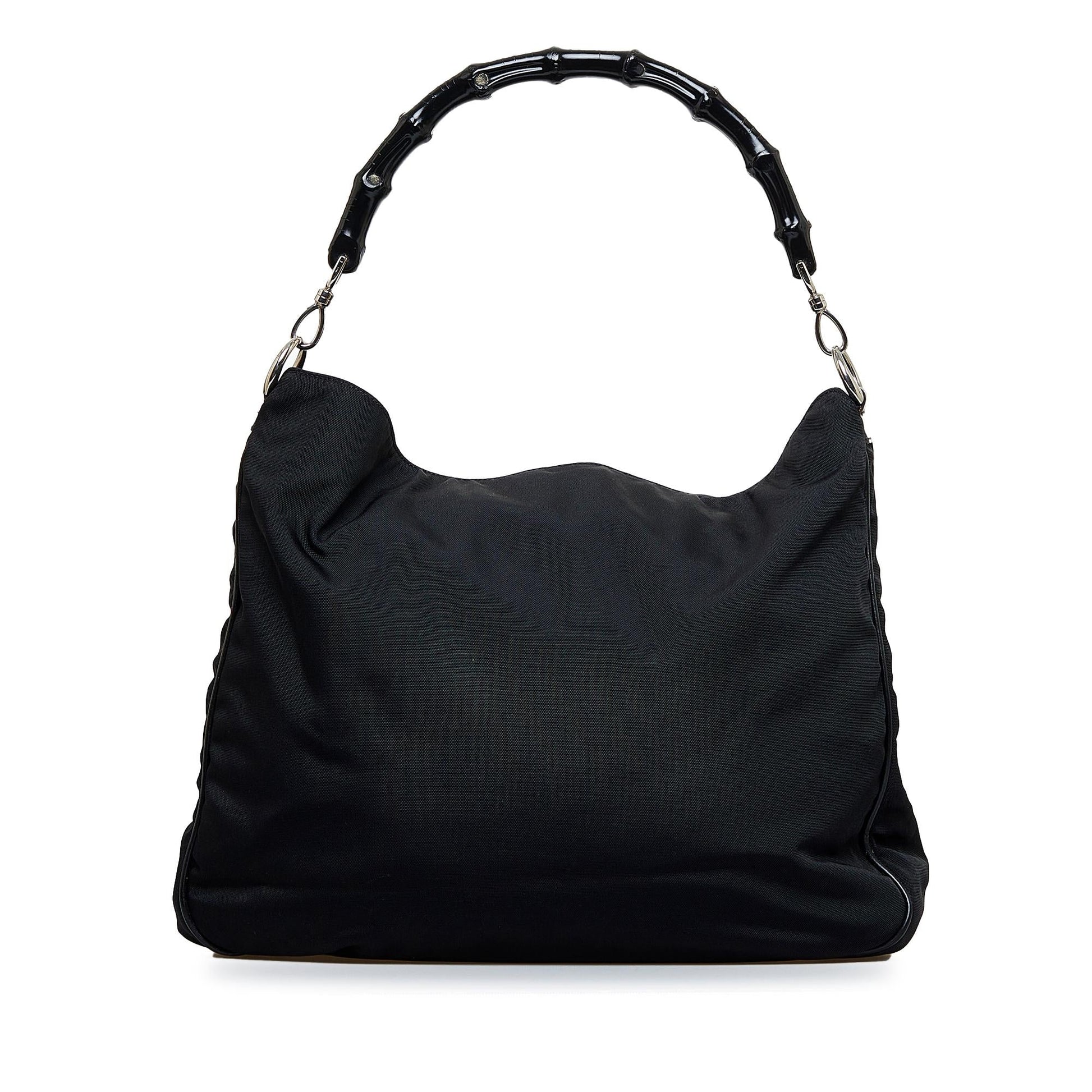 Gucci Bamboo SHG-gi8tSv Nylon Black Tote Bag