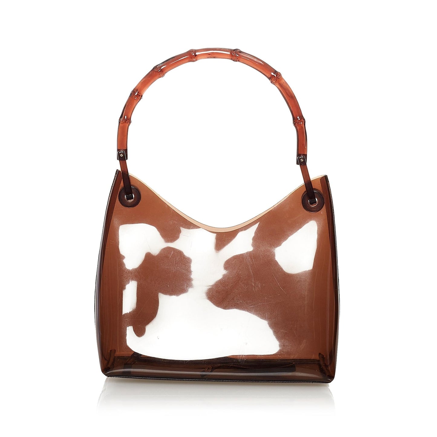 Gucci Bamboo Vinyl SHG Brown Satchel Bag