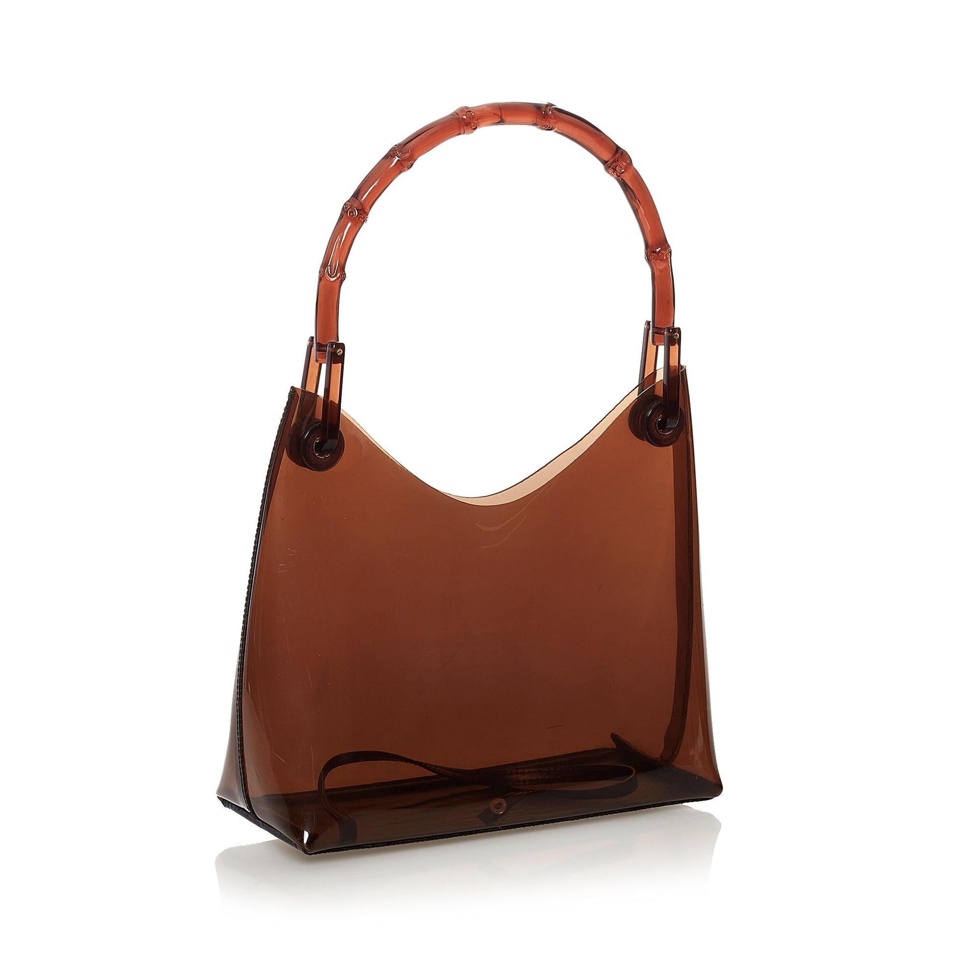 Gucci Bamboo Vinyl SHG Brown Satchel Bag
