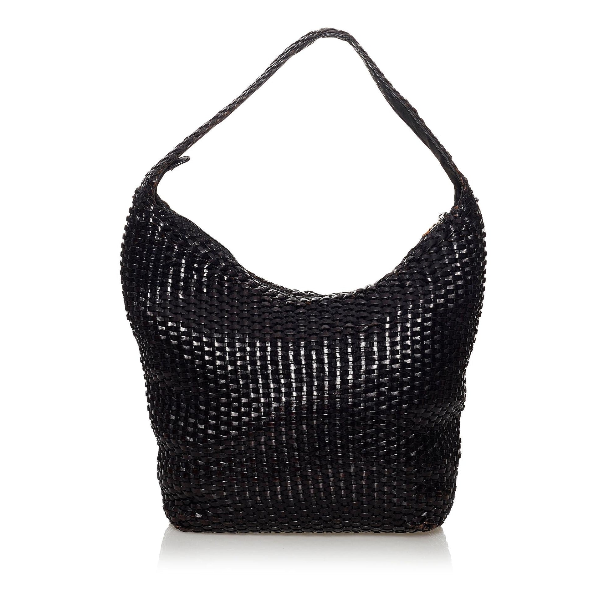 Gucci Bamboo Weaved SHG Leather Calf Black Shoulder Bag
