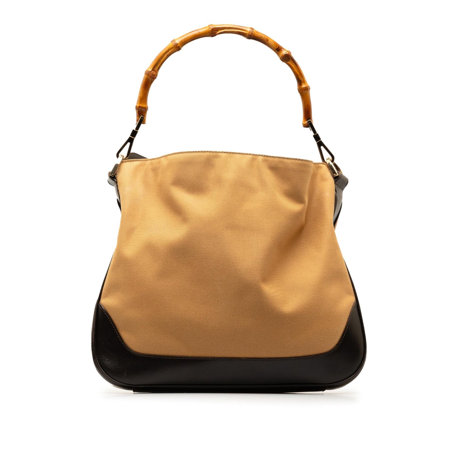 Gucci Bamboo Web SHG-RzuPO1 Canvas Calf Black Brown Satchel Bag