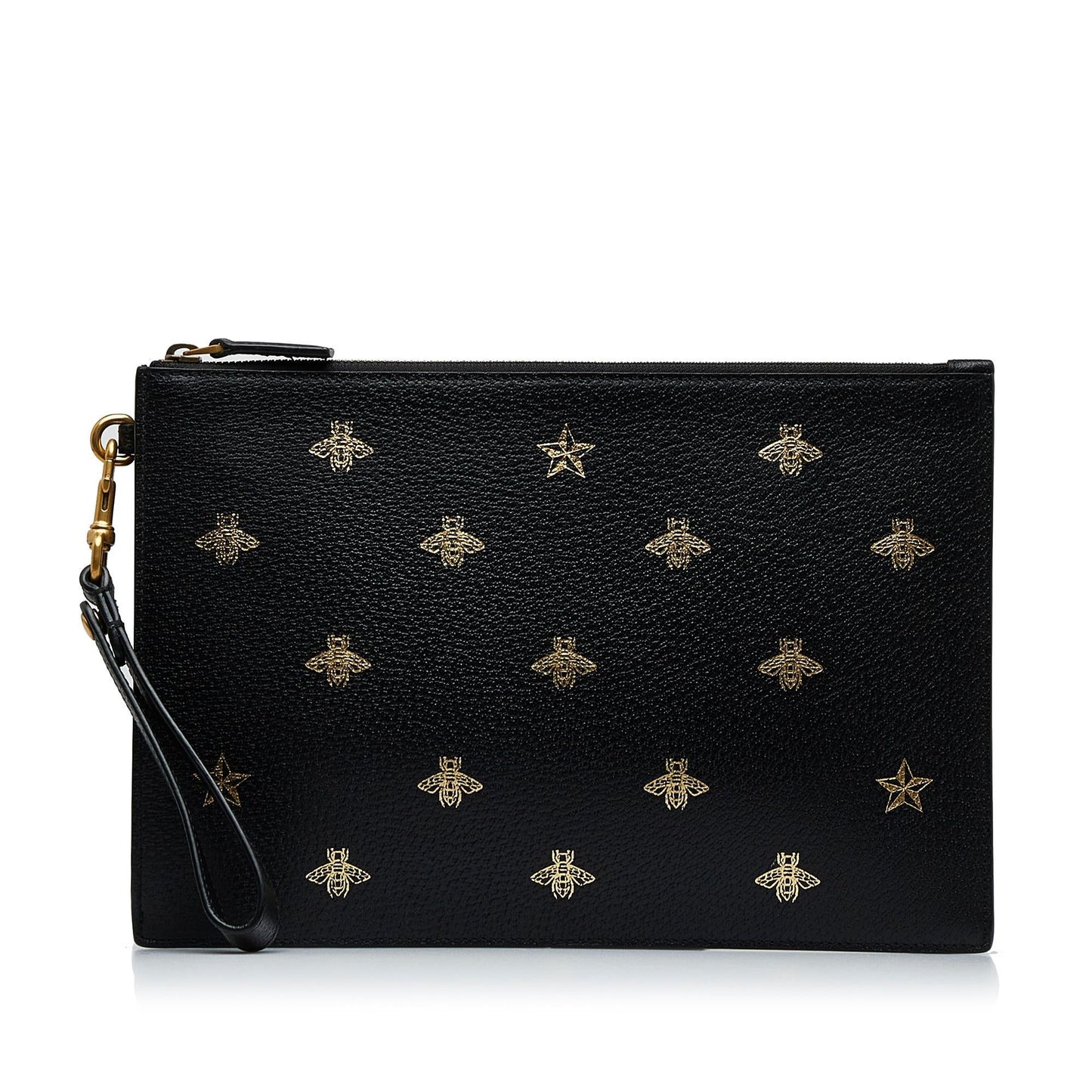 Gucci Bee Star SHG-zhsY2F Calf Black Clutch Bag