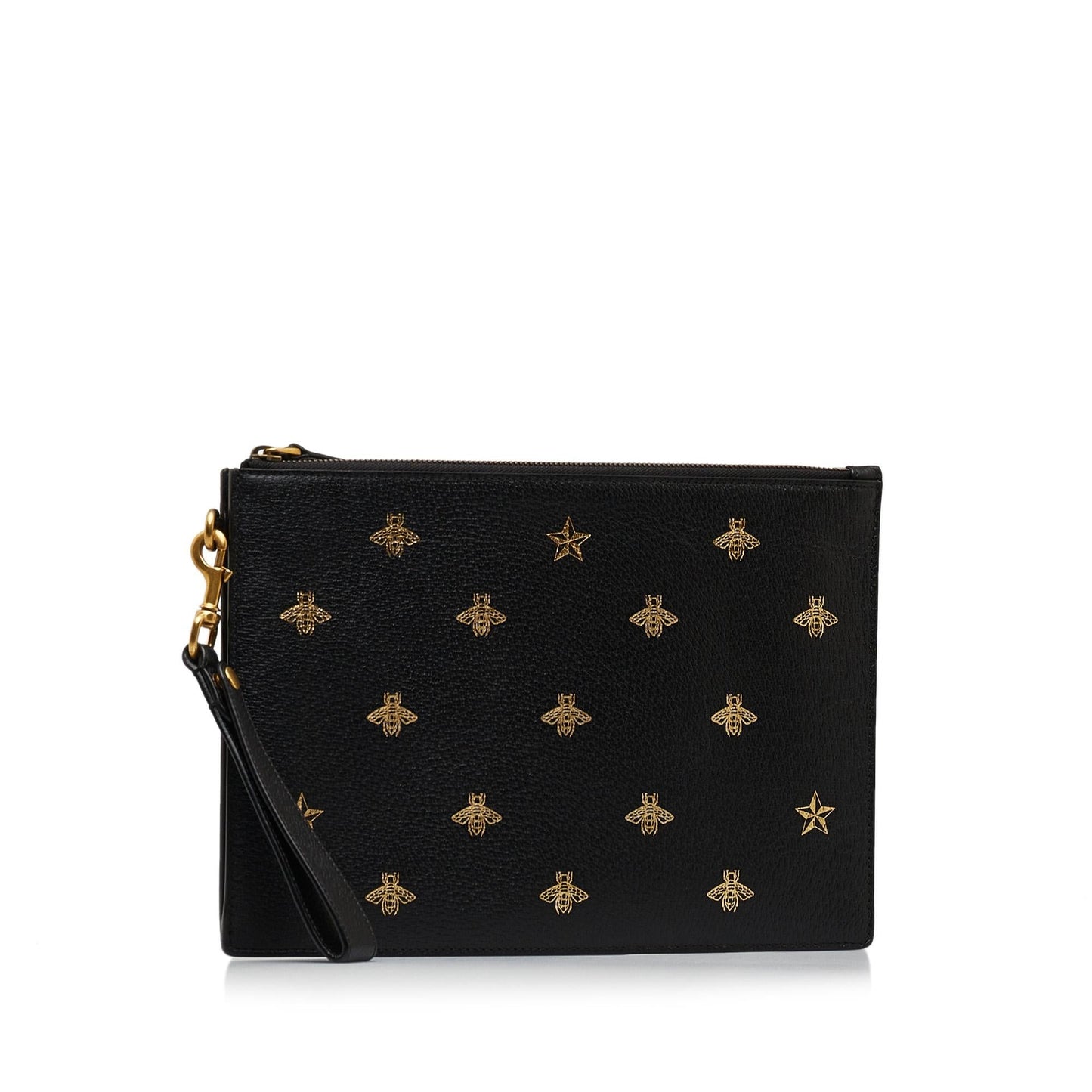 Gucci Bee Star SHG-KaqRPS Calf Black Clutch Bag
