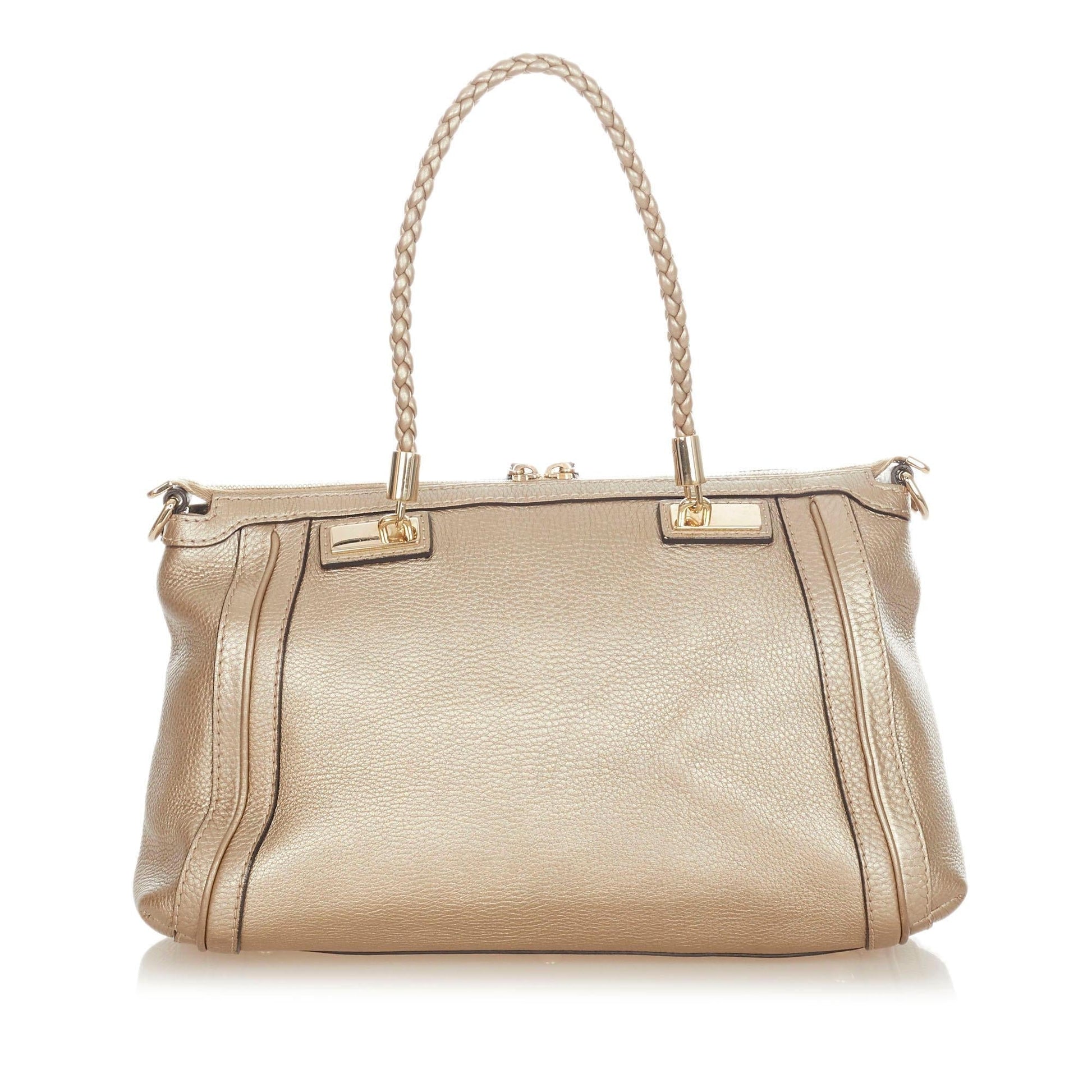 Gucci Bella SHG Leather Calf Gold Satchel Bag Satchel Shg