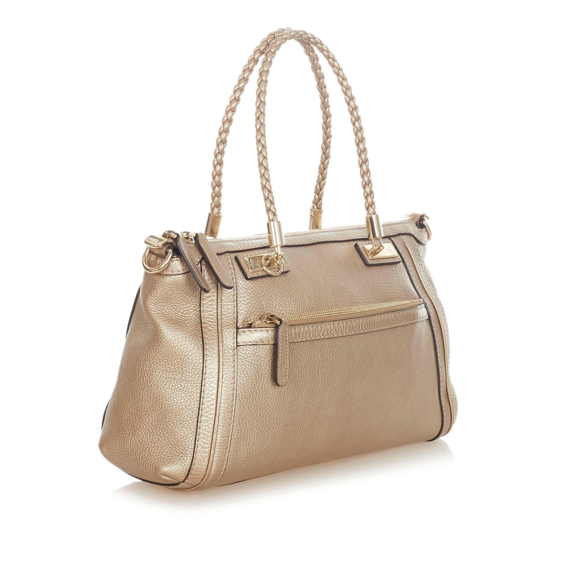 Gucci Bella SHG Leather Calf Gold Satchel Bag 3