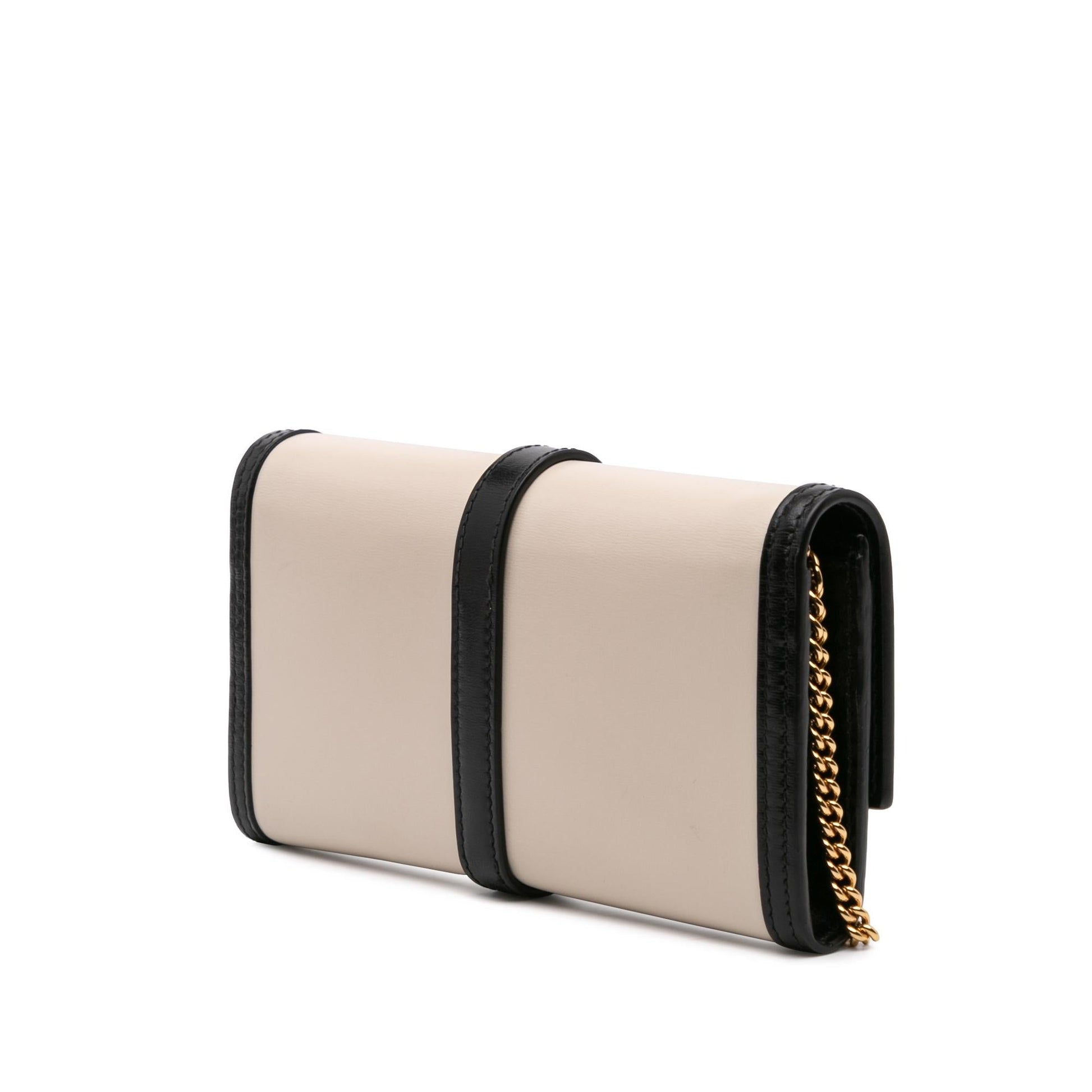 Gucci Bicolor Jackie Wallet On Chain Calf Calfskin Black White Crossbody Bag