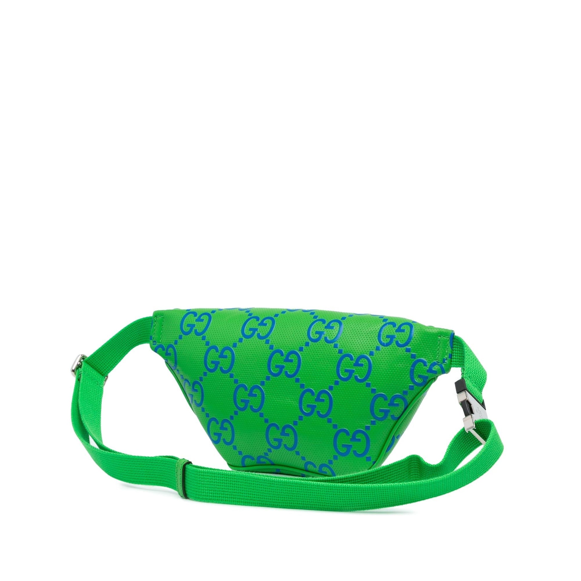 Gucci Bicolor GG Embossed Belt SHG-apGH9M Calf Blue Green Accessory