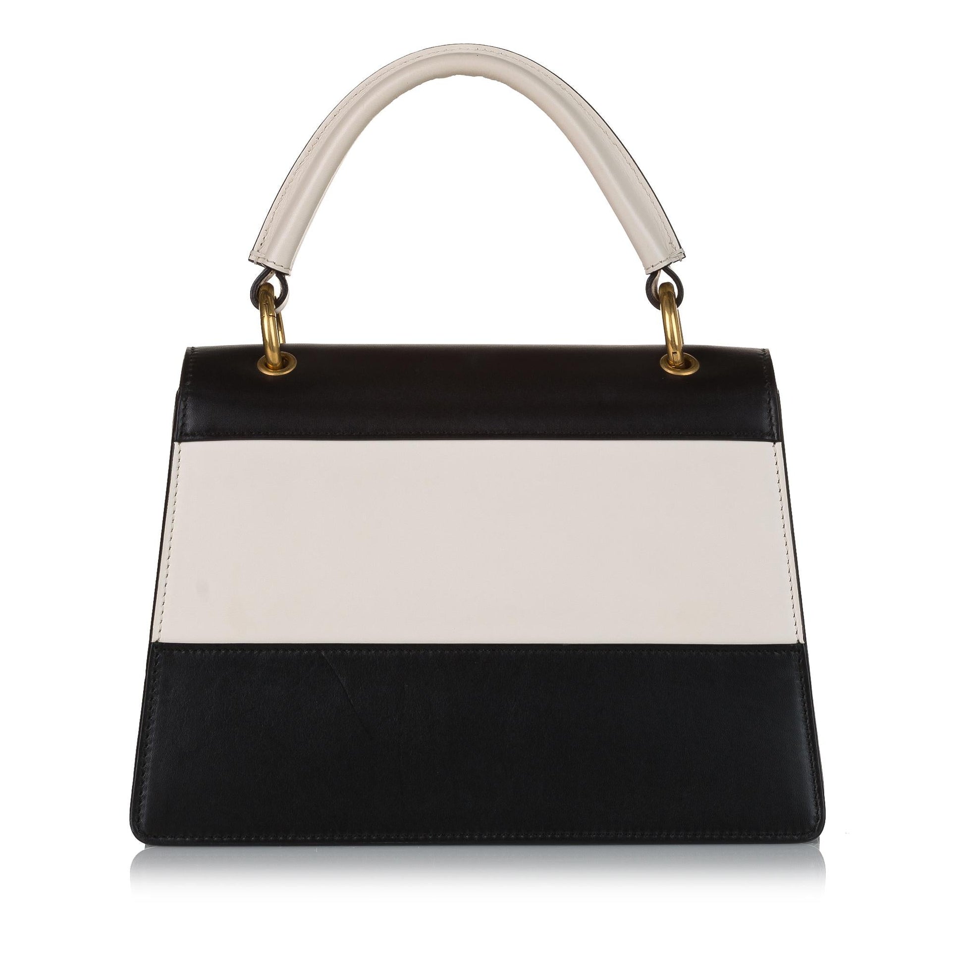 Gucci Blind Love Queen Margaret SHG Calf Black White Satchel Bag