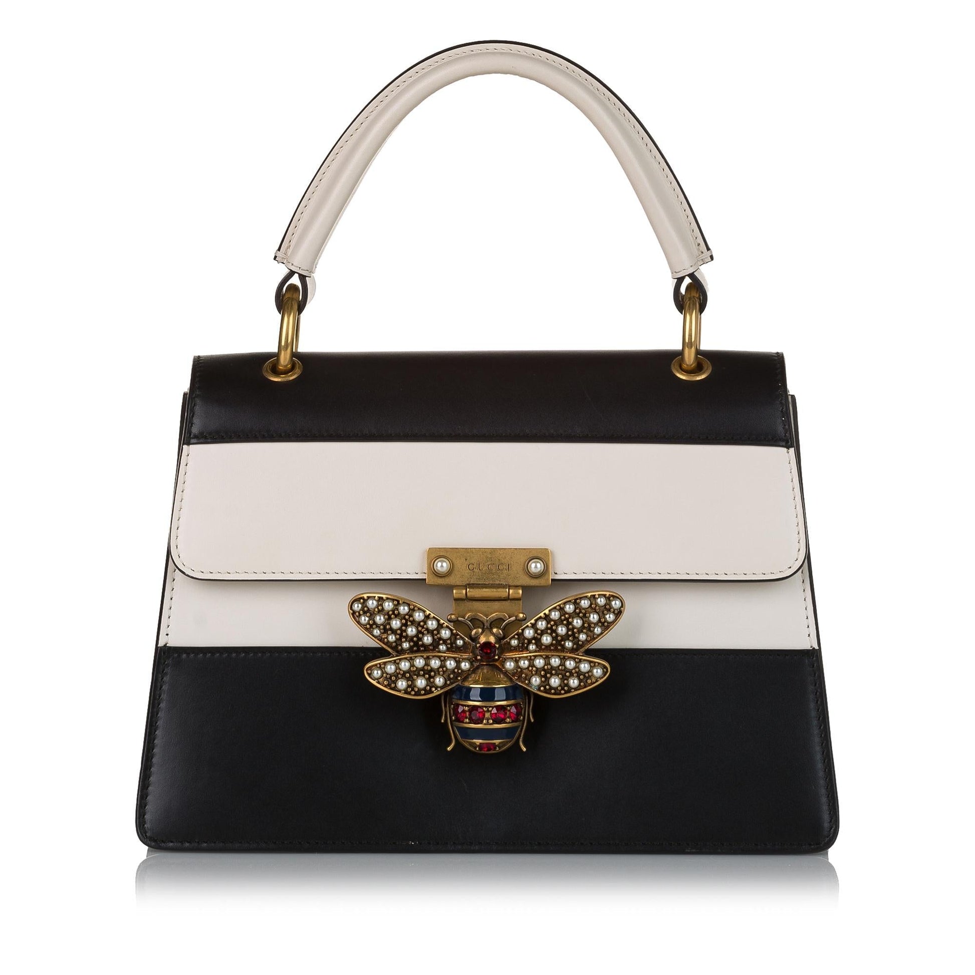 Gucci Blind Love Queen Margaret SHG Calf Black White Satchel Bag Margaret Shg