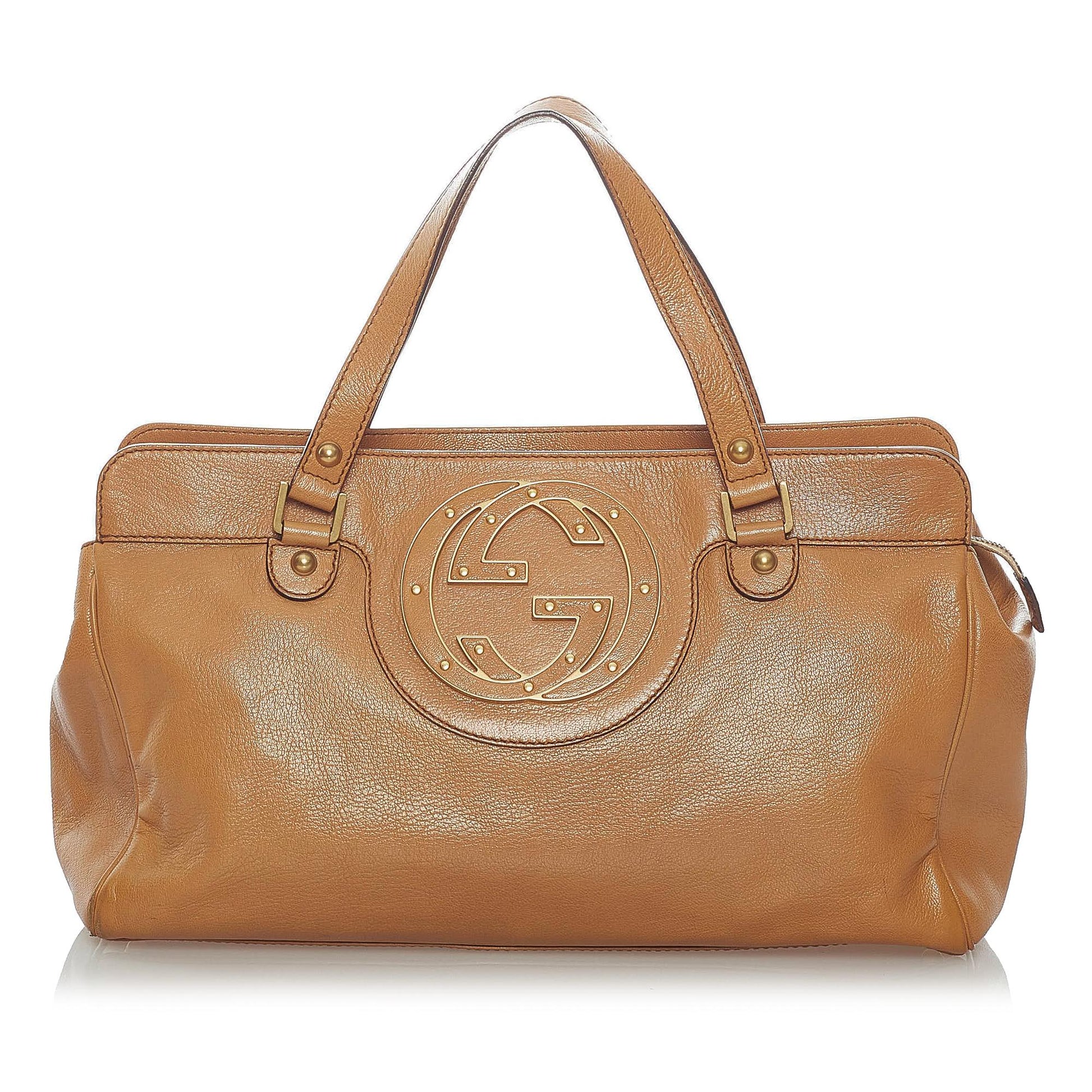 Gucci Blondie SHG Leather Calf Brown Satchel Bag