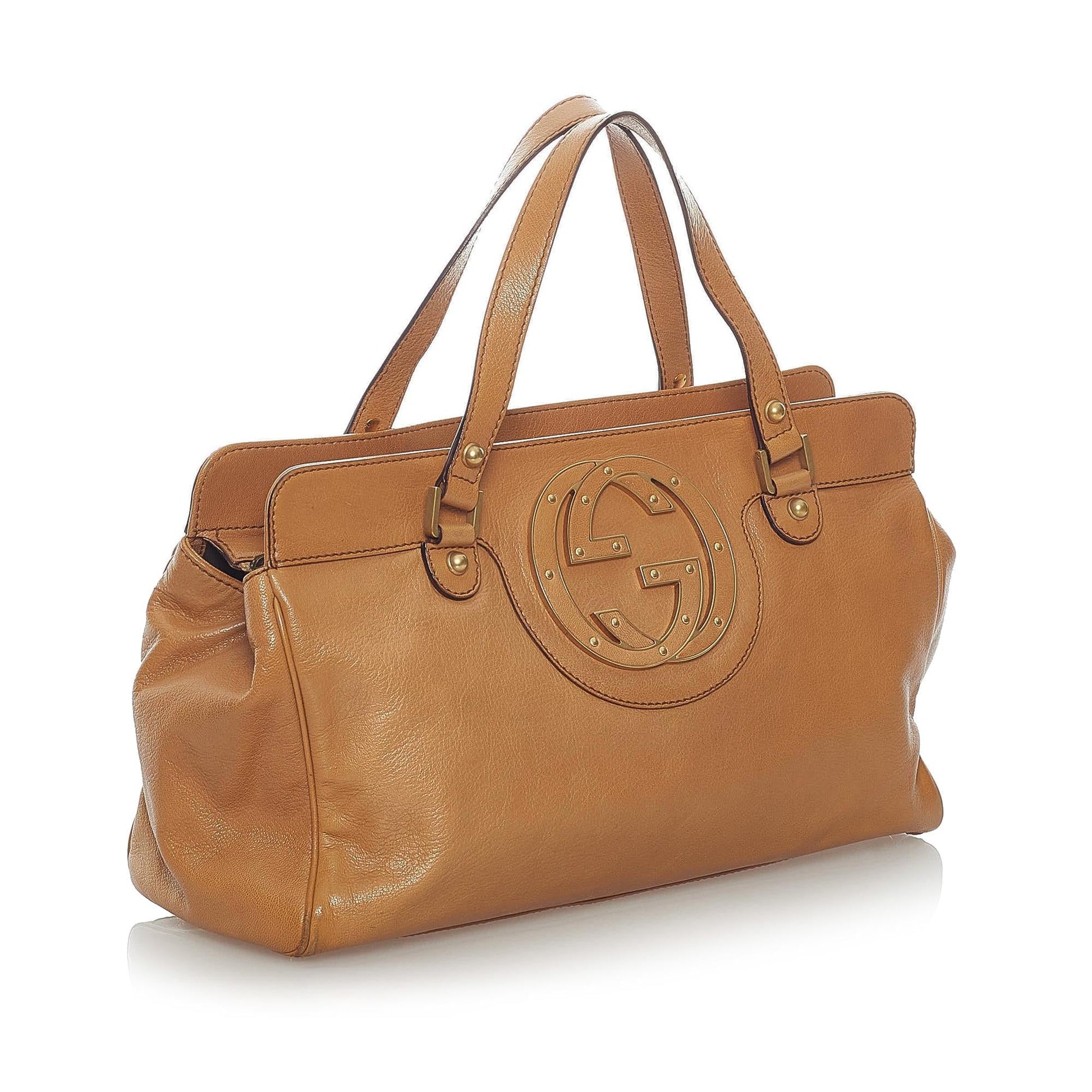 Gucci Blondie SHG Leather Calf Brown Satchel Bag