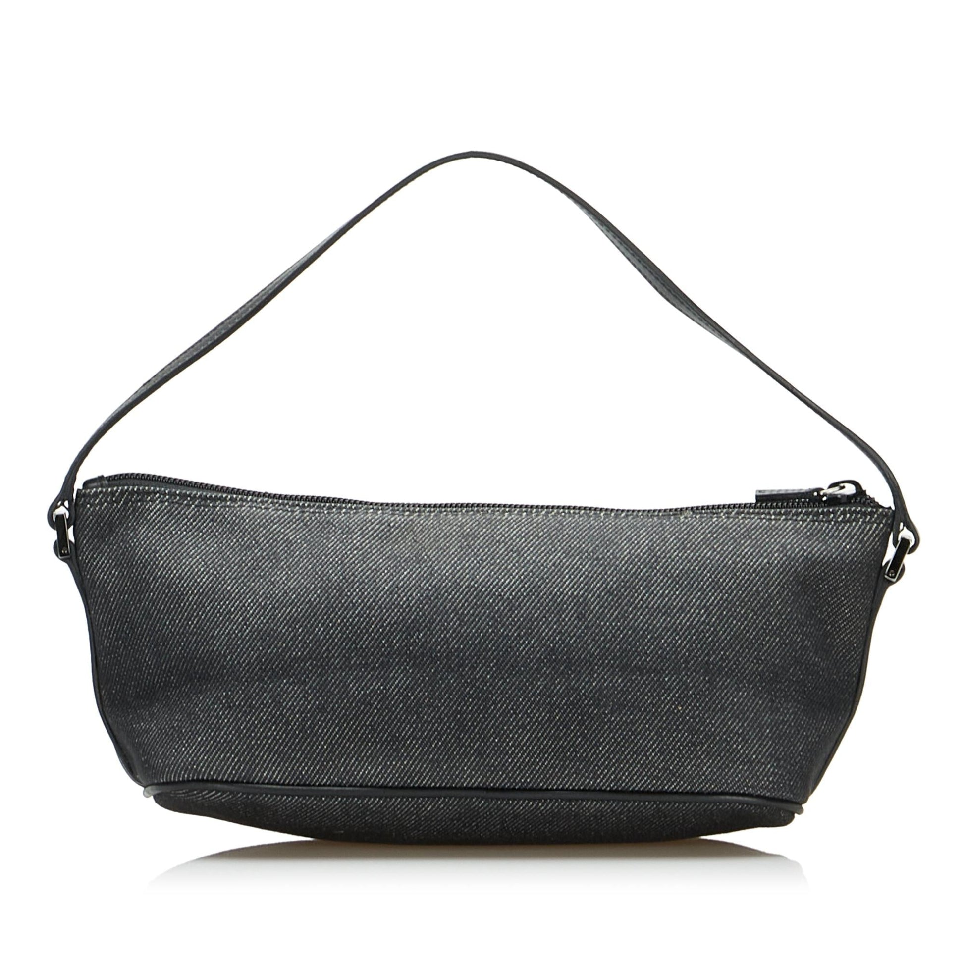 Gucci Boat SHG-RozfAC Denim Black Handbag