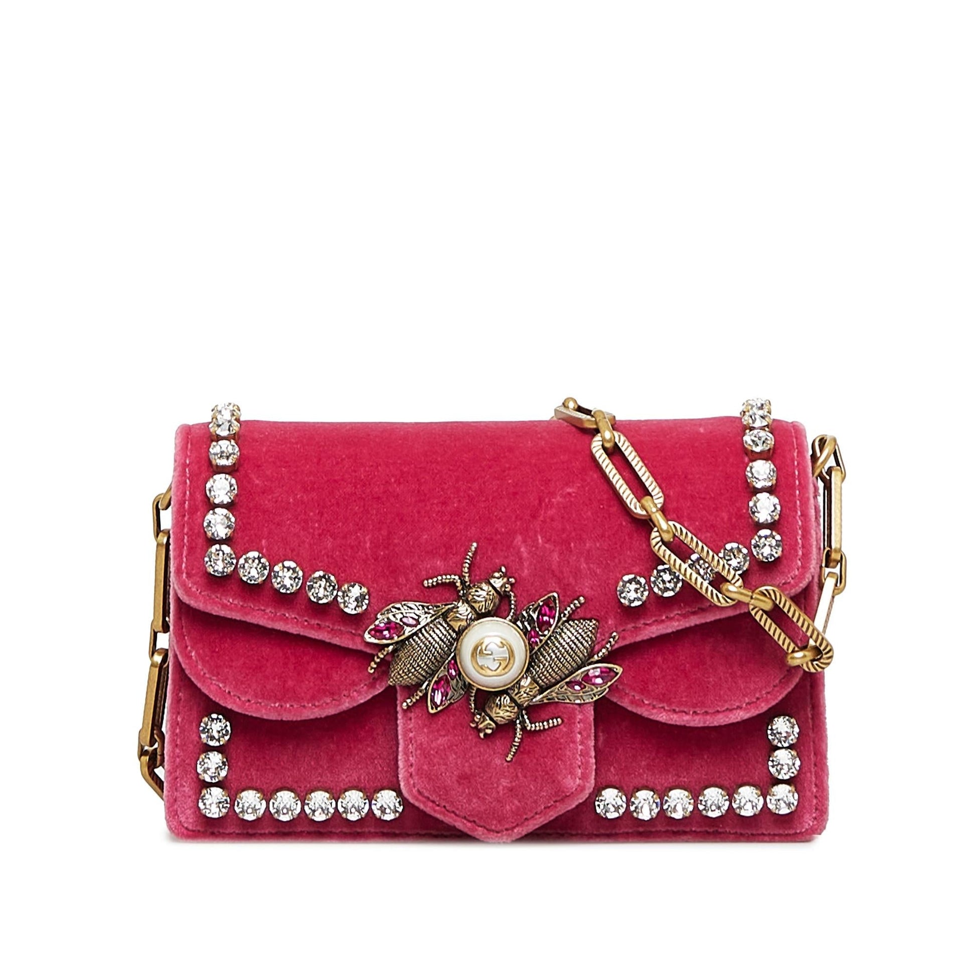 Gucci Broadway Velvet SHG-rebUun Red Crossbody Bag