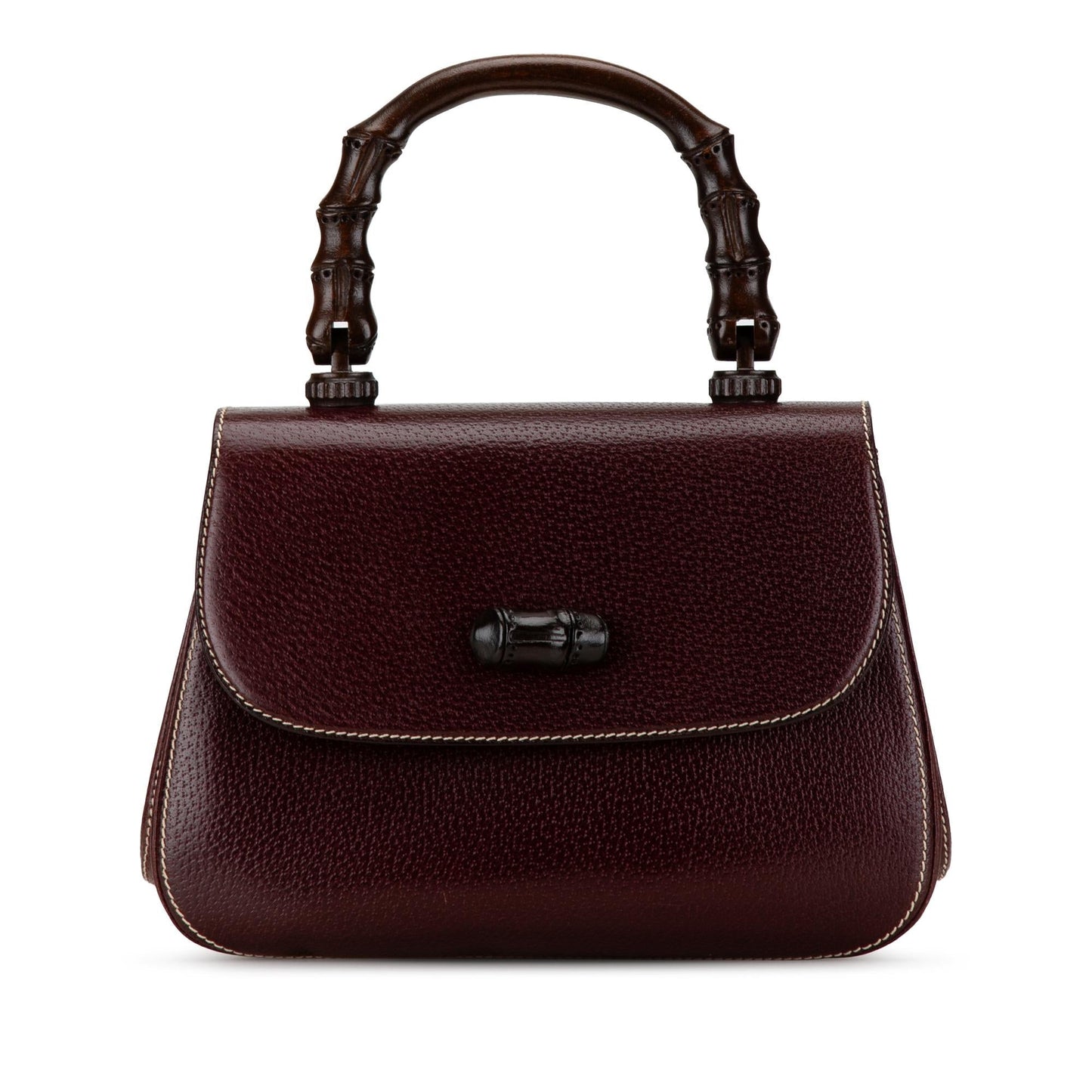 Gucci Bamboo SHG-m3eCxo Calf Calfskin Red Satchel Bag