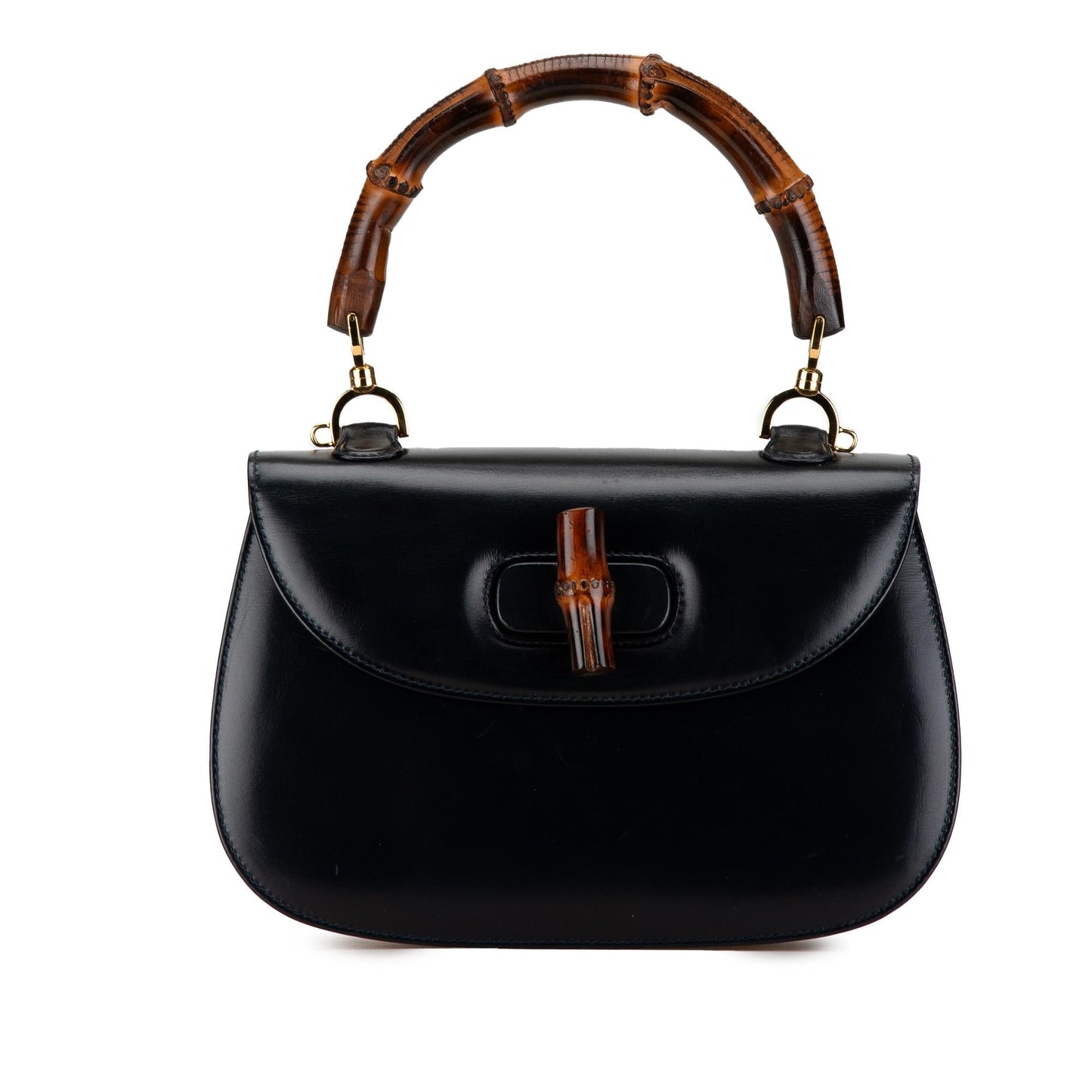 Gucci Bamboo Night SHG-8tTrXT Calf Calfskin Black Satchel Bag