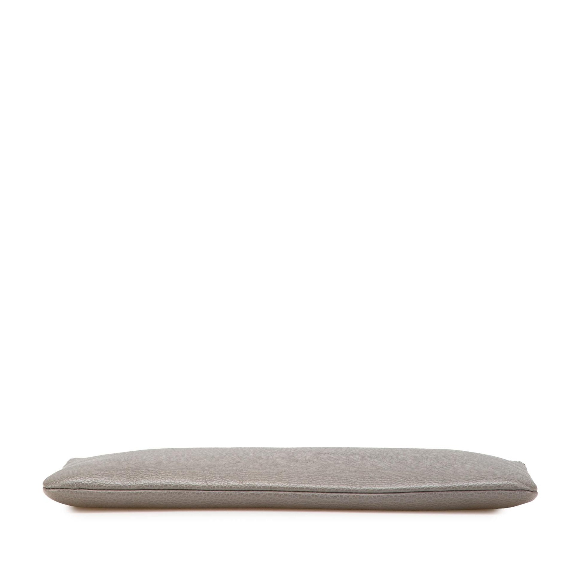 Gucci Bamboo Tassel Calf Calfskin Grey Clutch Bag