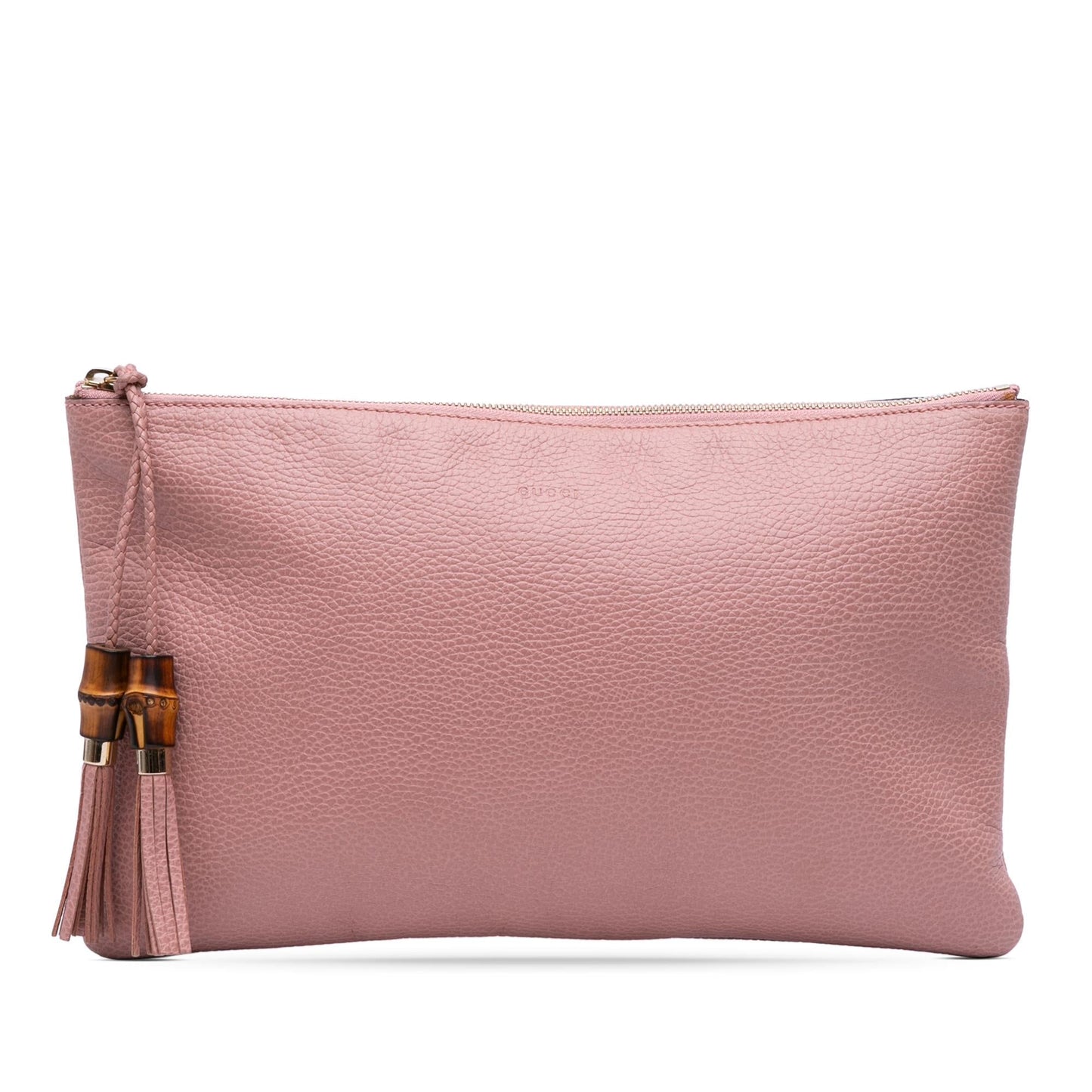 Gucci Bamboo Tassel Calf Calfskin Pink Clutch Bag