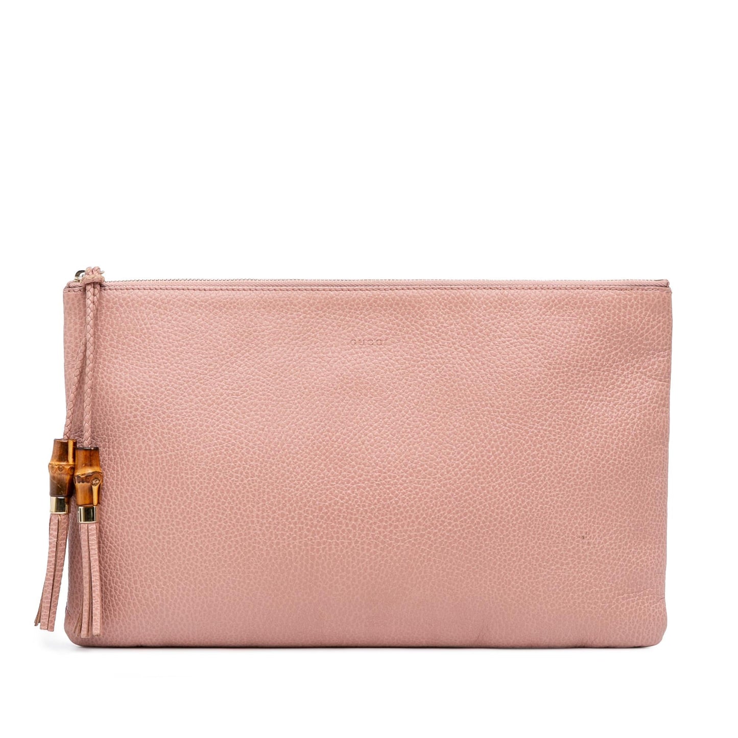 Gucci Bamboo Tassel Calf Calfskin Pink Clutch Bag Clutch 5