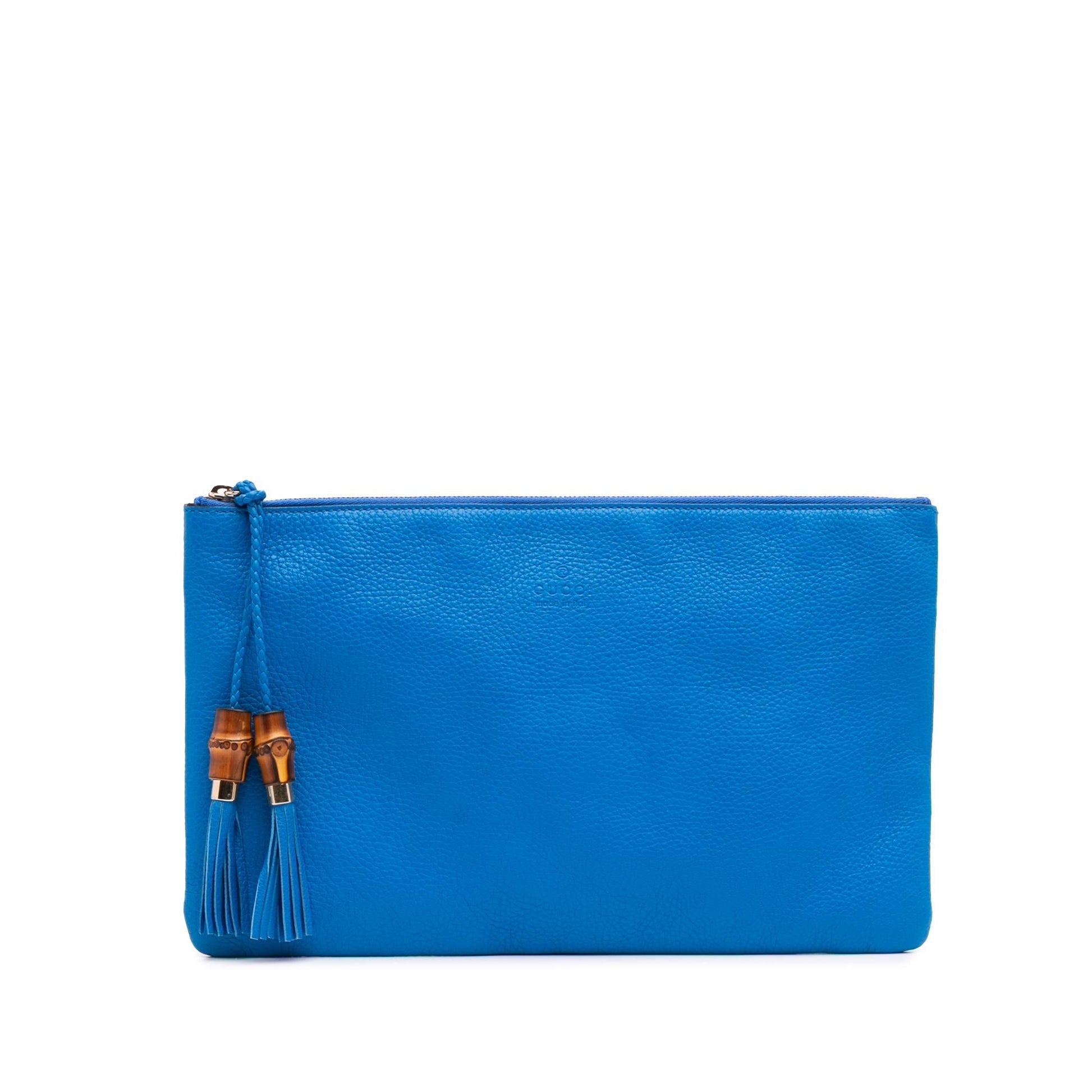 Gucci Bamboo Tassel Calfskin Clutch Bag
