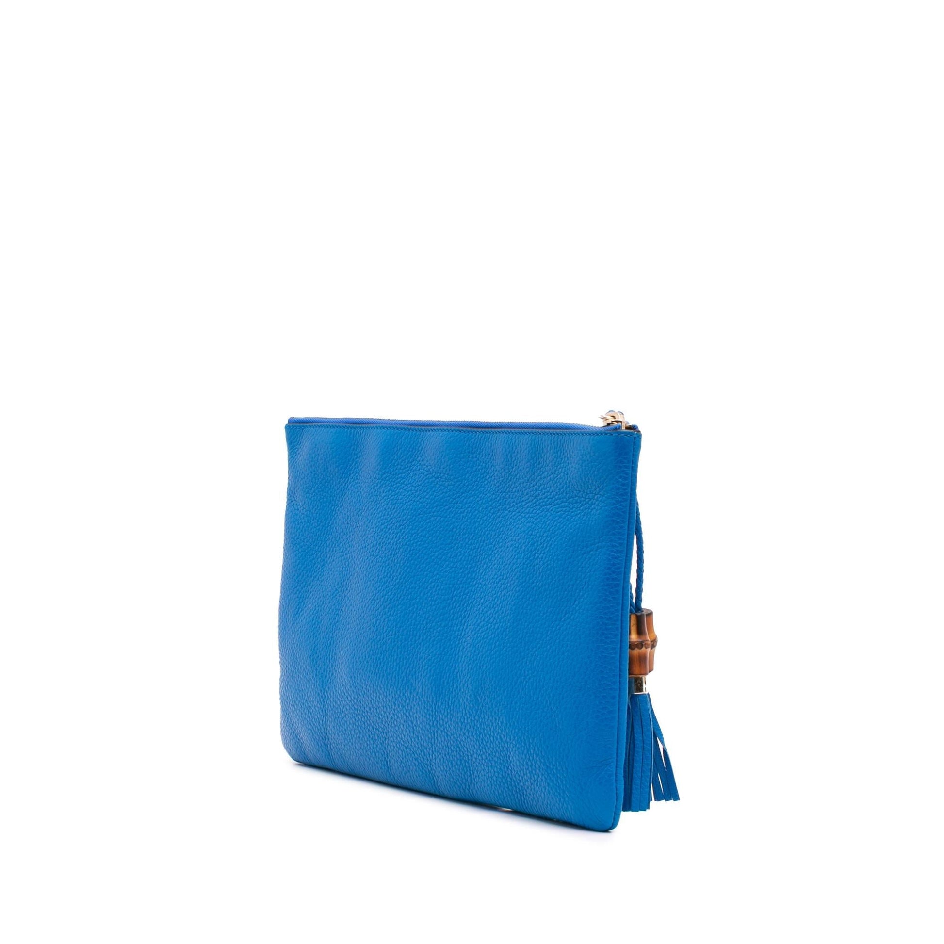 Gucci Bamboo Tassel Calfskin Clutch Bag