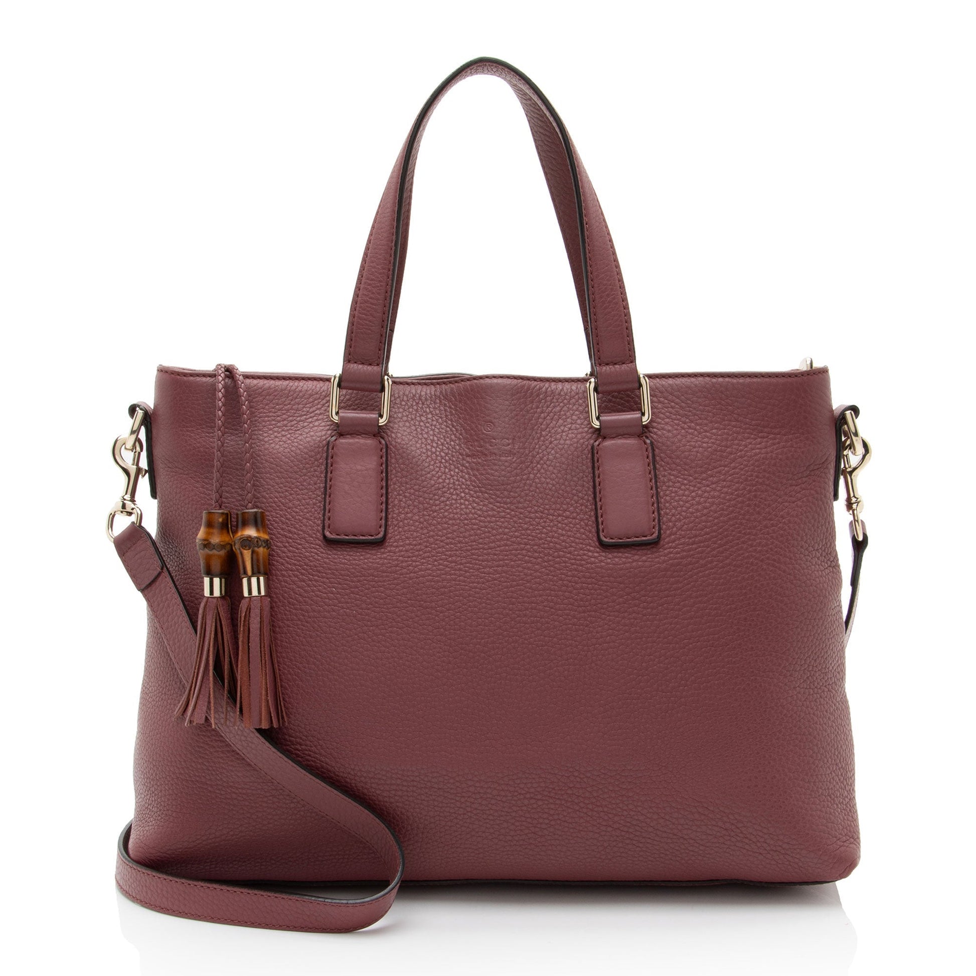 Gucci Bamboo Tassel Calfskin Tote Bag