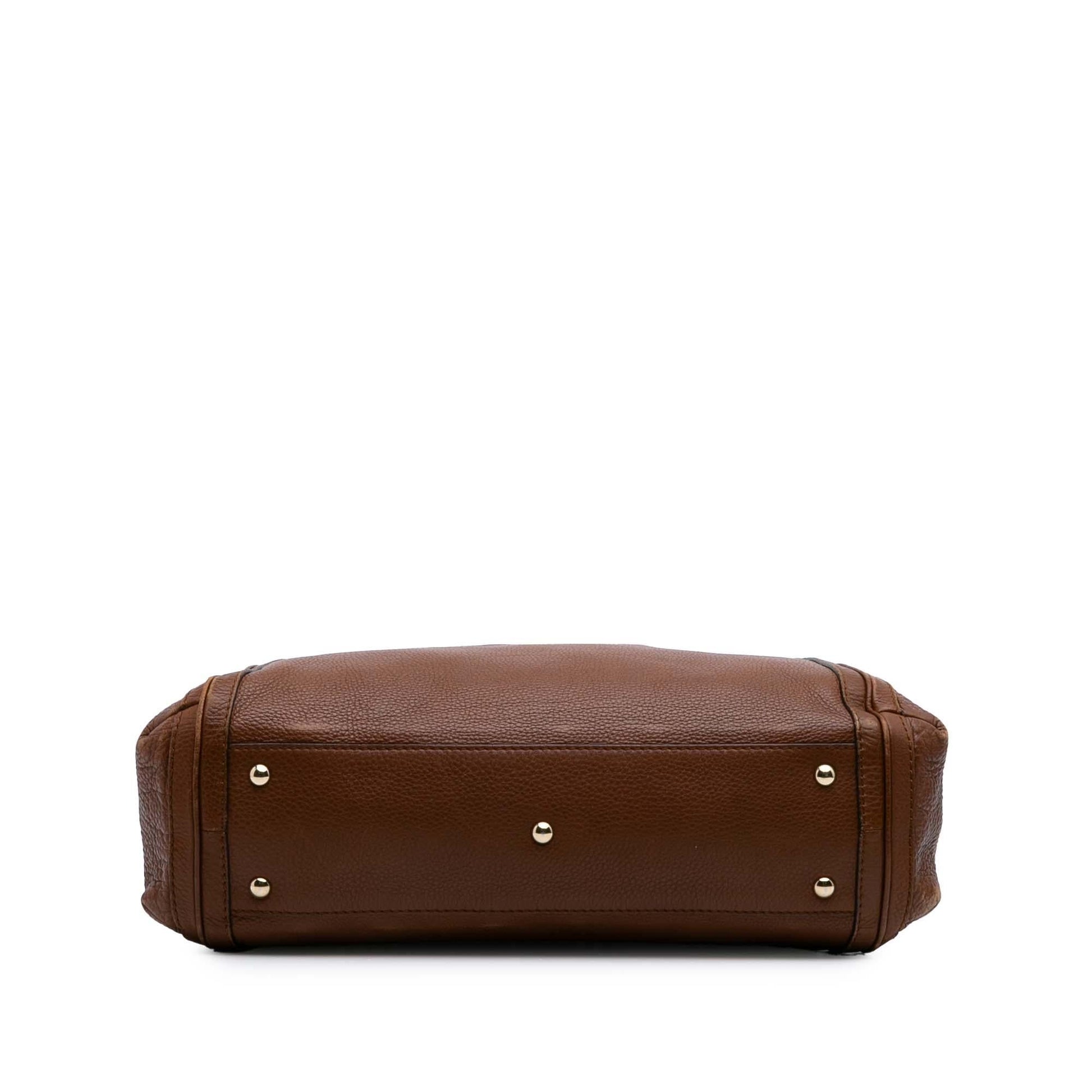 Gucci Bella Calf Calfskin Brown Satchel Bag