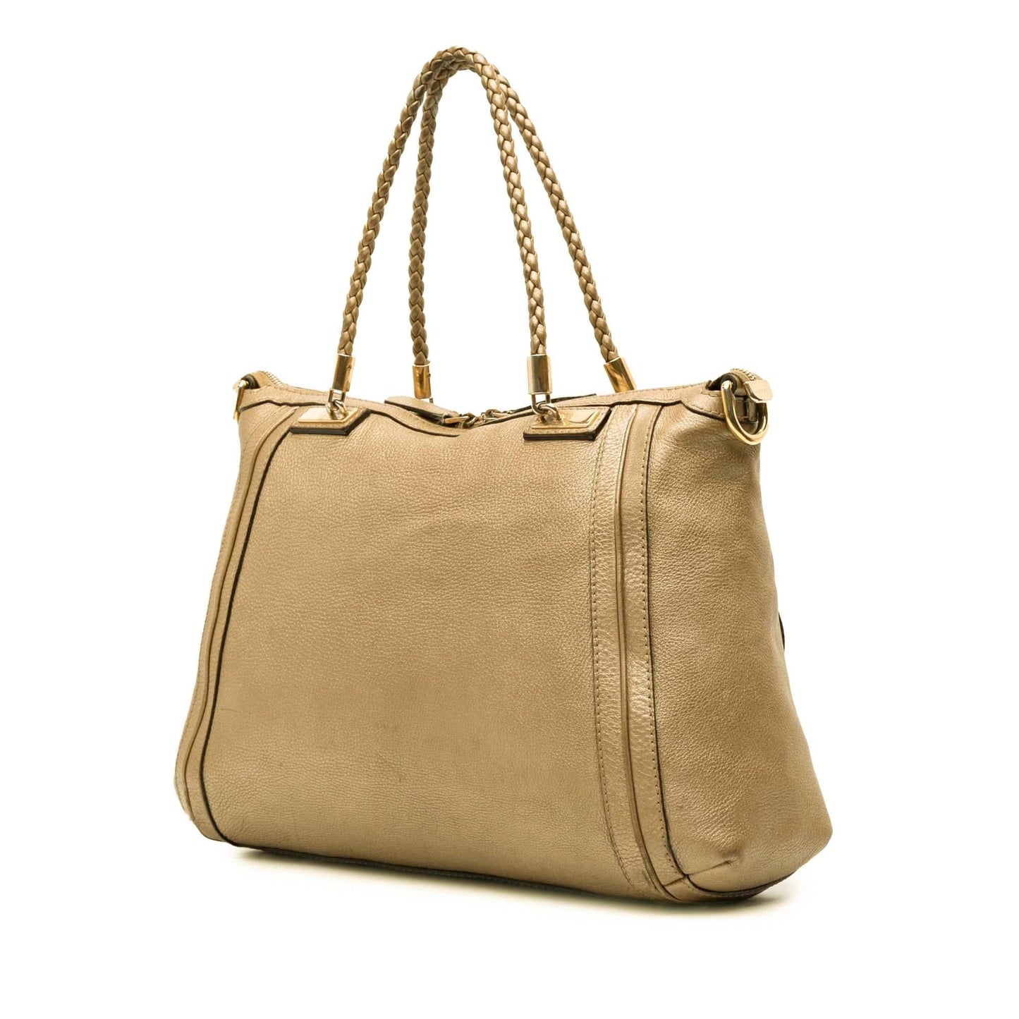 Gucci Bella Calf Calfskin Gold Satchel Bag