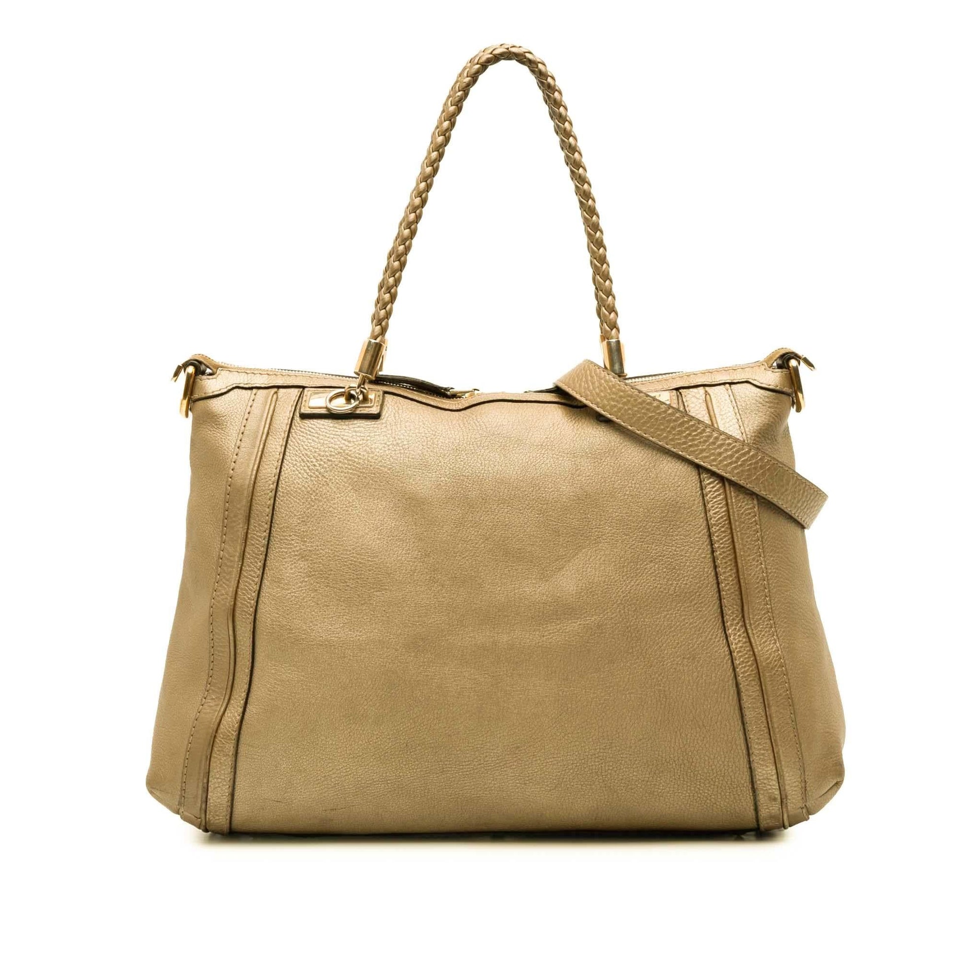 Gucci Bella Calf Calfskin Gold Satchel Bag Satchel 2