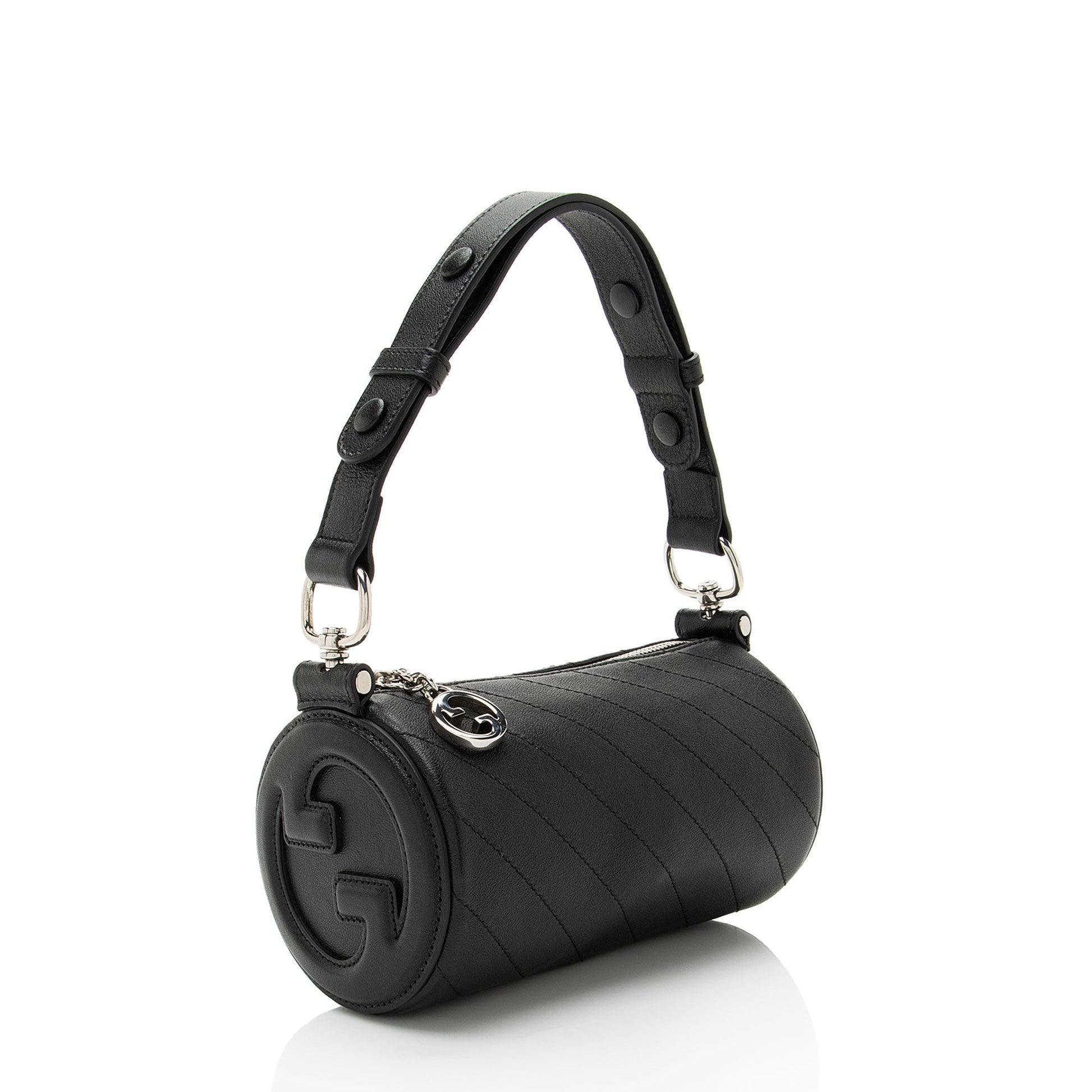 Gucci Blondie Barrel Calfskin Black Mini Shoulder Bag