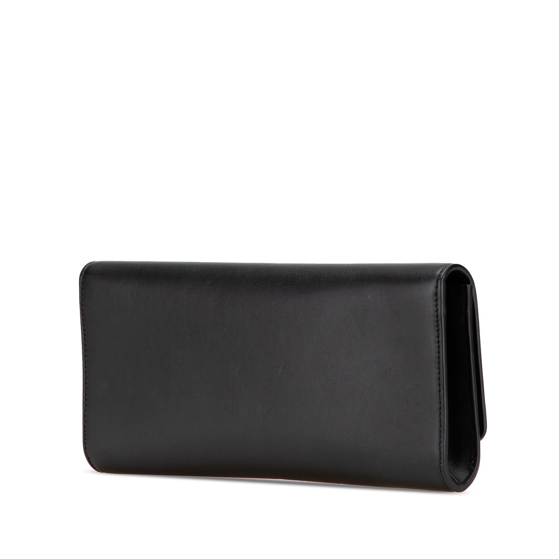 Gucci Crystals Broadway Calf Calfskin Black Clutch Bag