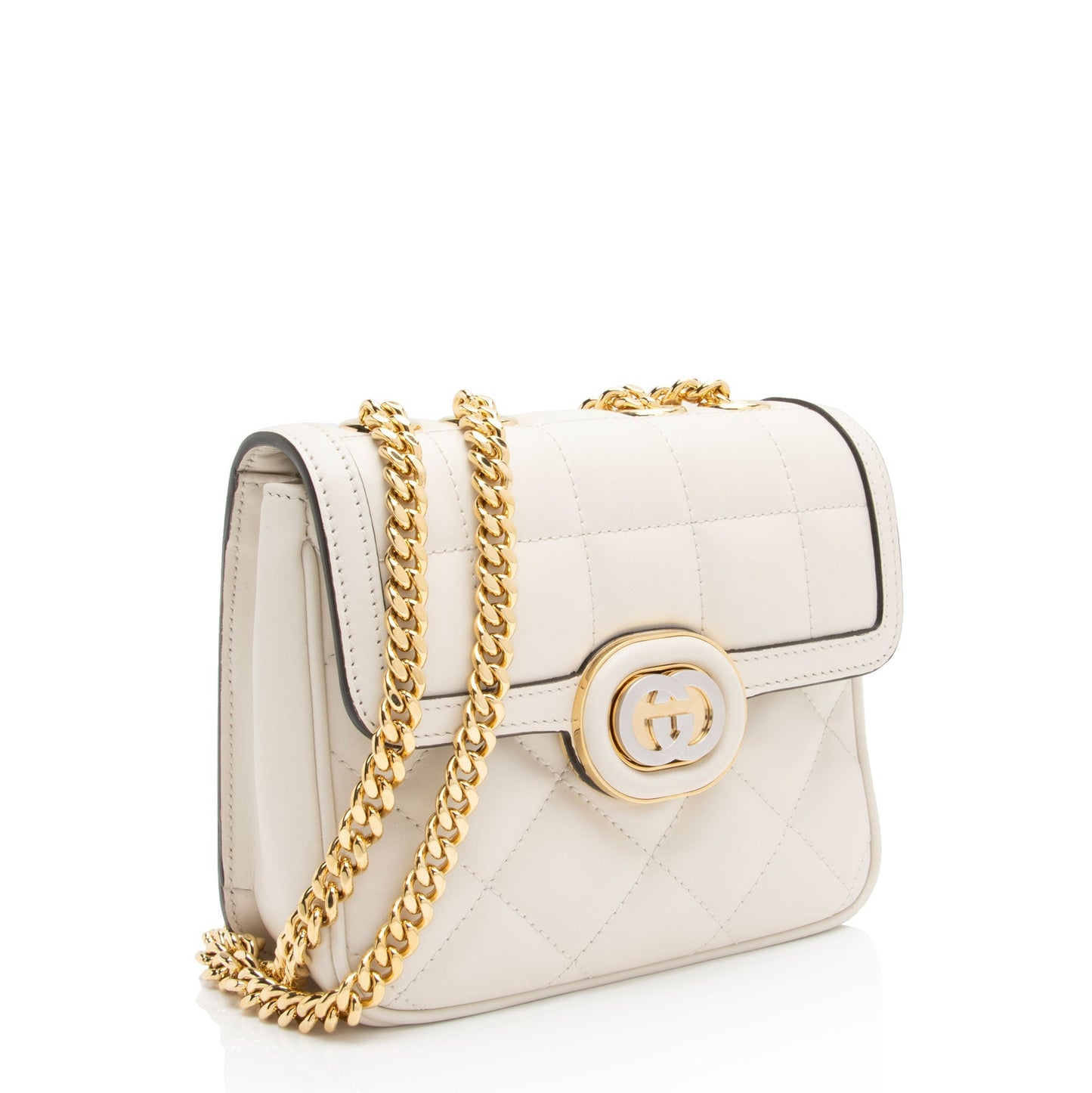 Gucci Deco Calfskin White Mini Crossbody Bag