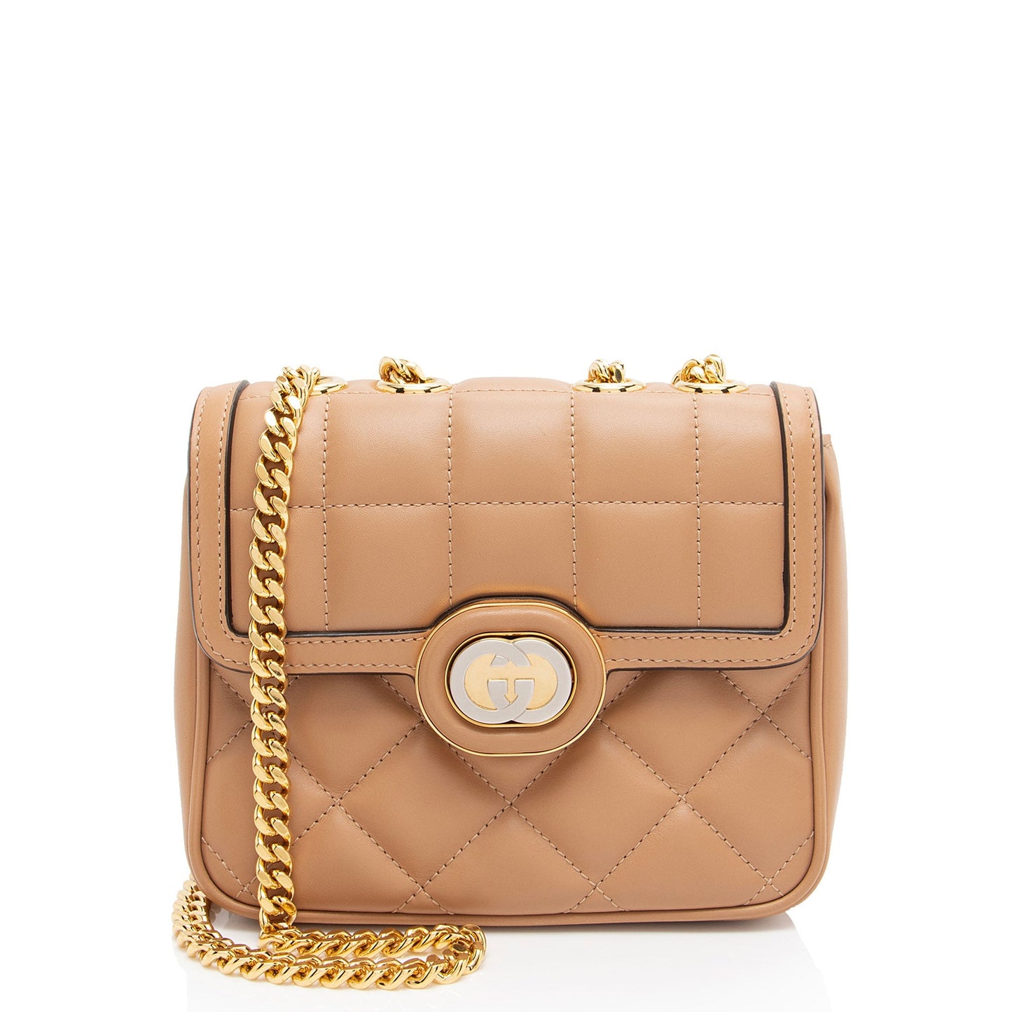 Gucci Deco Calfskin Beige Mini Crossbody Bag
